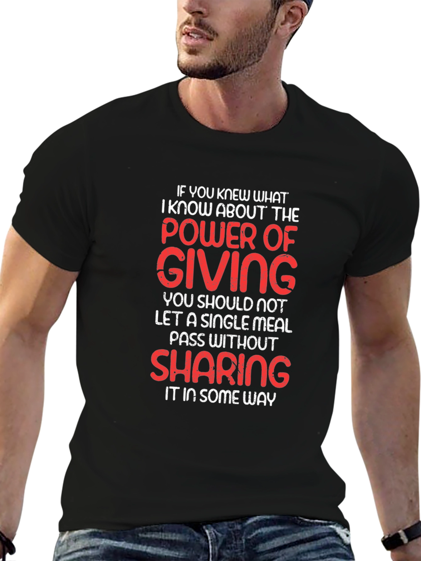 Power of Giving Graphic T-Shirt - Black