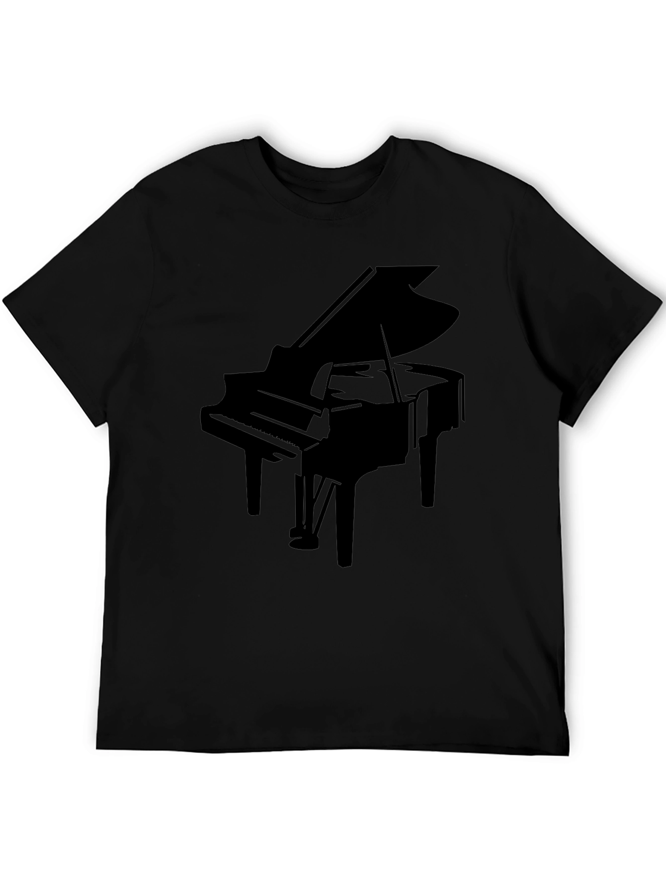 Grand Piano Silhouette Black T-Shirt