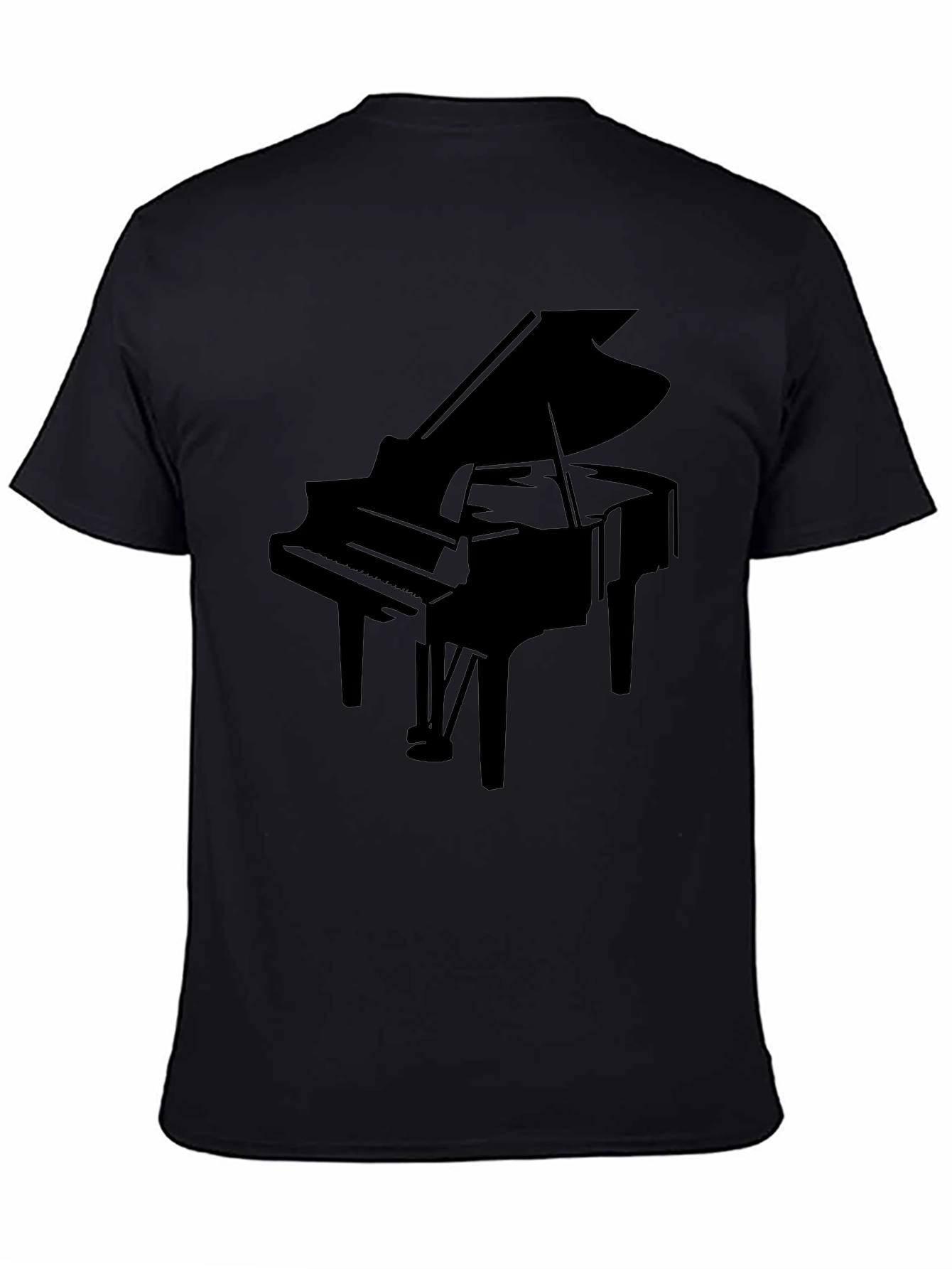 Grand Piano Silhouette Black T-Shirt