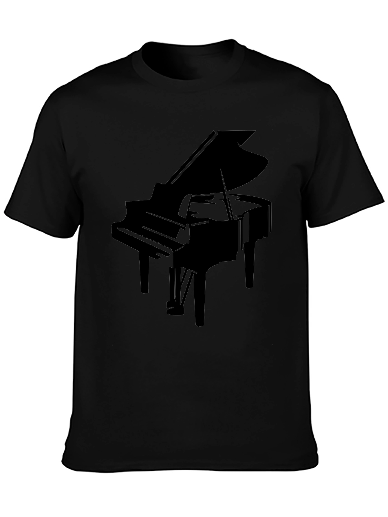 Grand Piano Silhouette Black T-Shirt