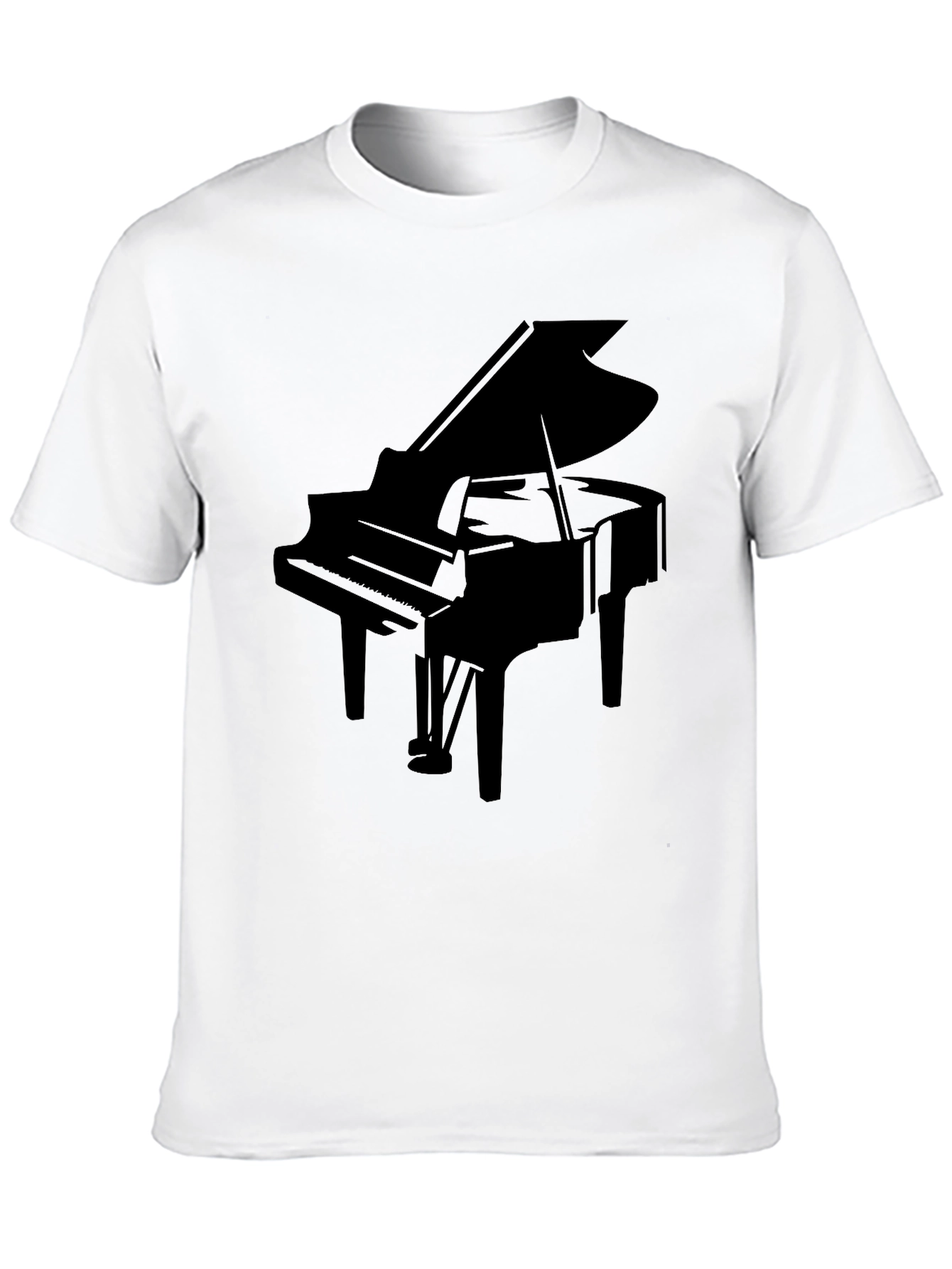 Grand Piano Silhouette Black T-Shirt