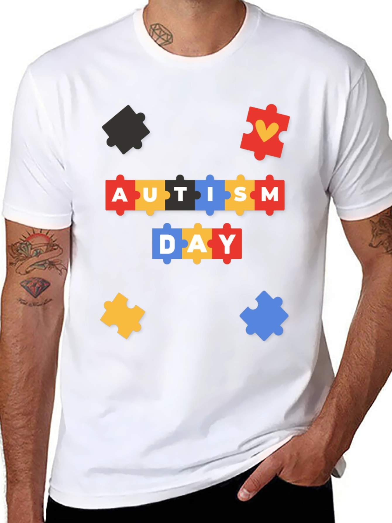Autism Awareness T-Shirt - Puzzle Piece Design