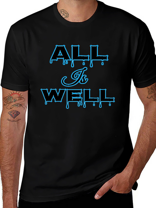 All Is Well Graphic Print Mens Black T-Shirt