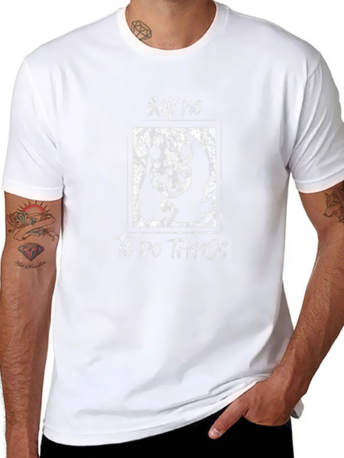 Say No To Do Things Panda Graphic T-Shirt