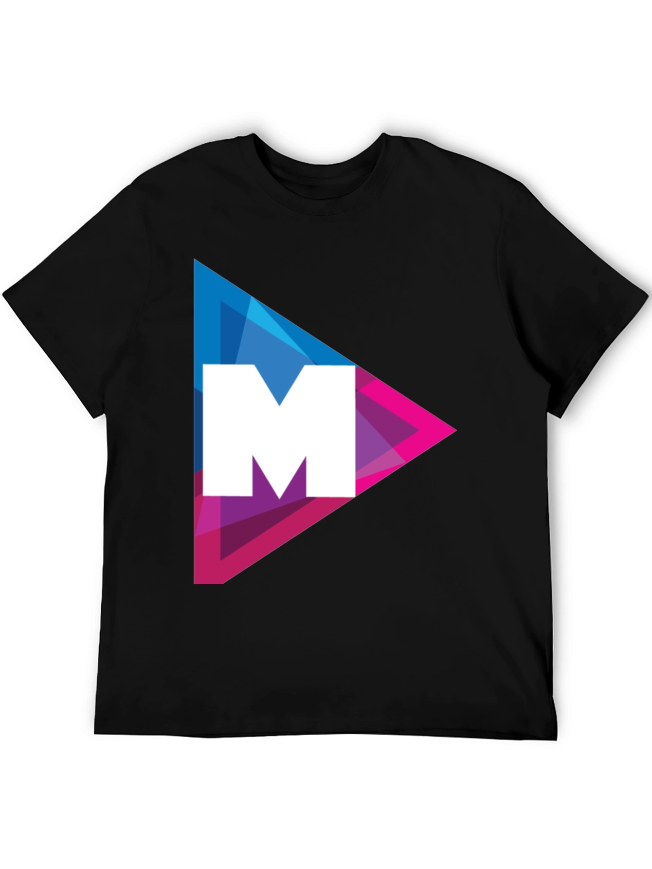 Modern Triangle M Graphic Tee - Black Cotton Shirt