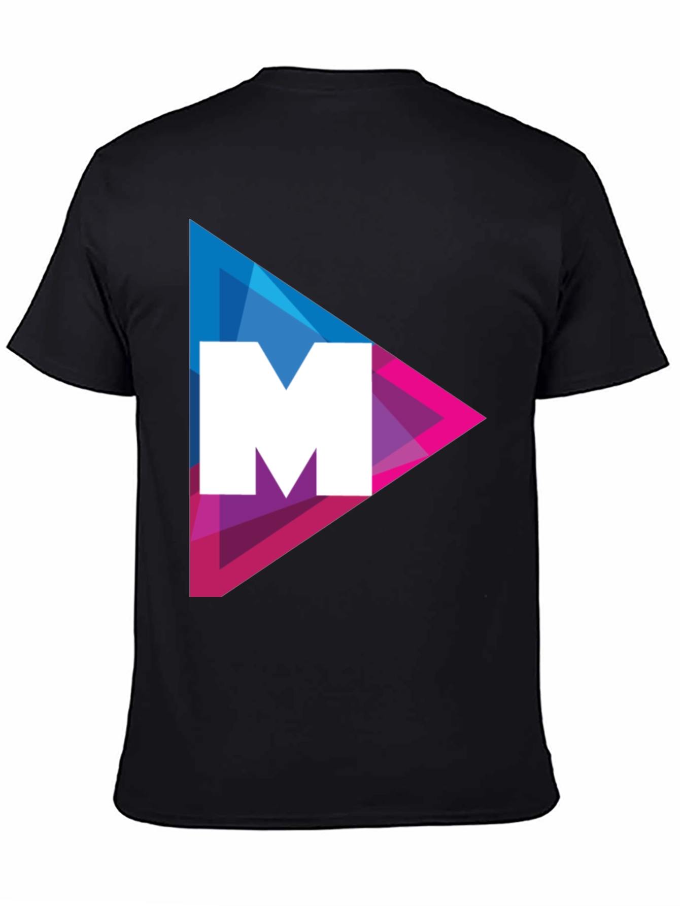 Modern Triangle M Graphic Tee - Black Cotton Shirt