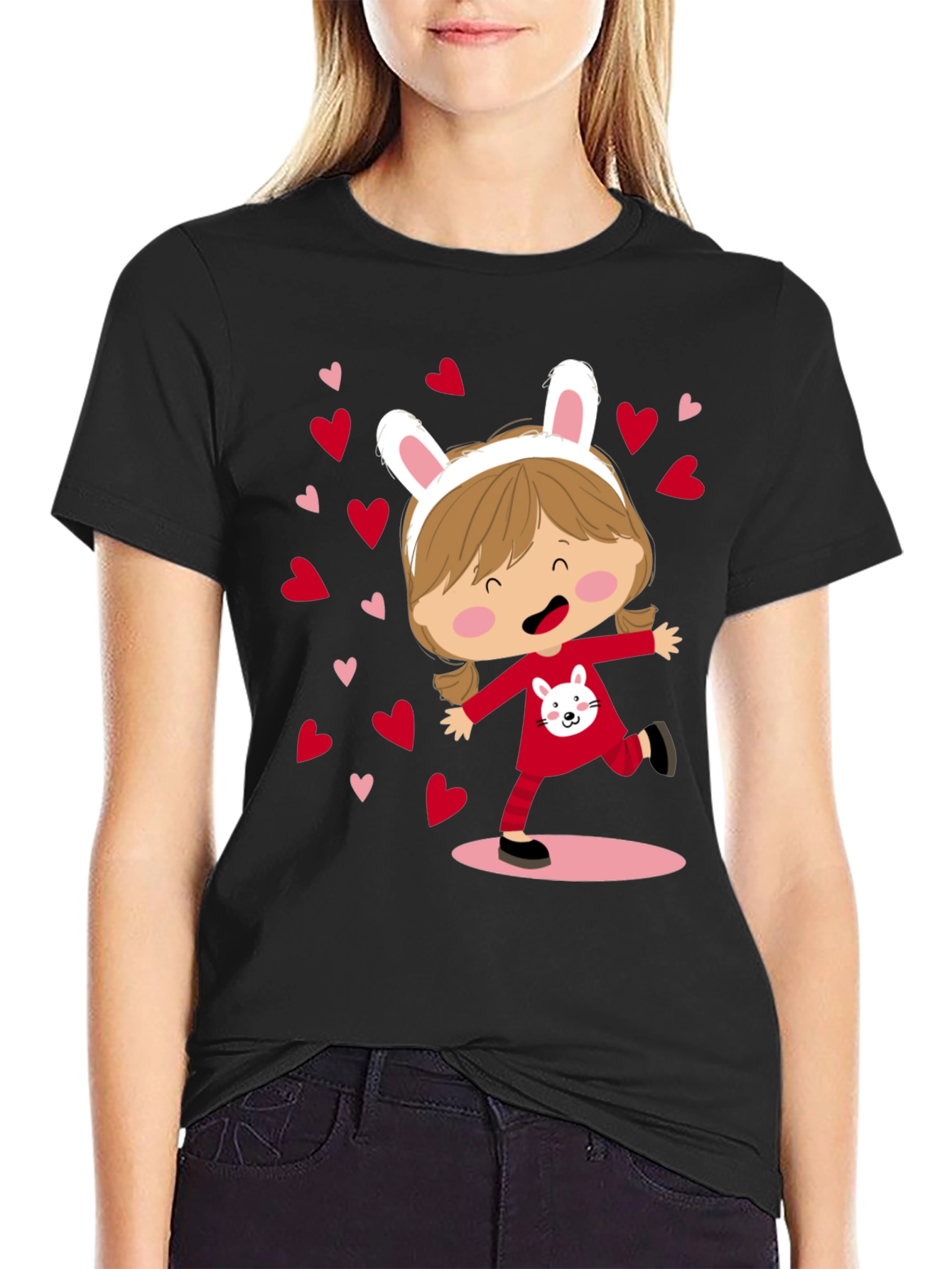 Cute Bunny Girl Graphic Tee