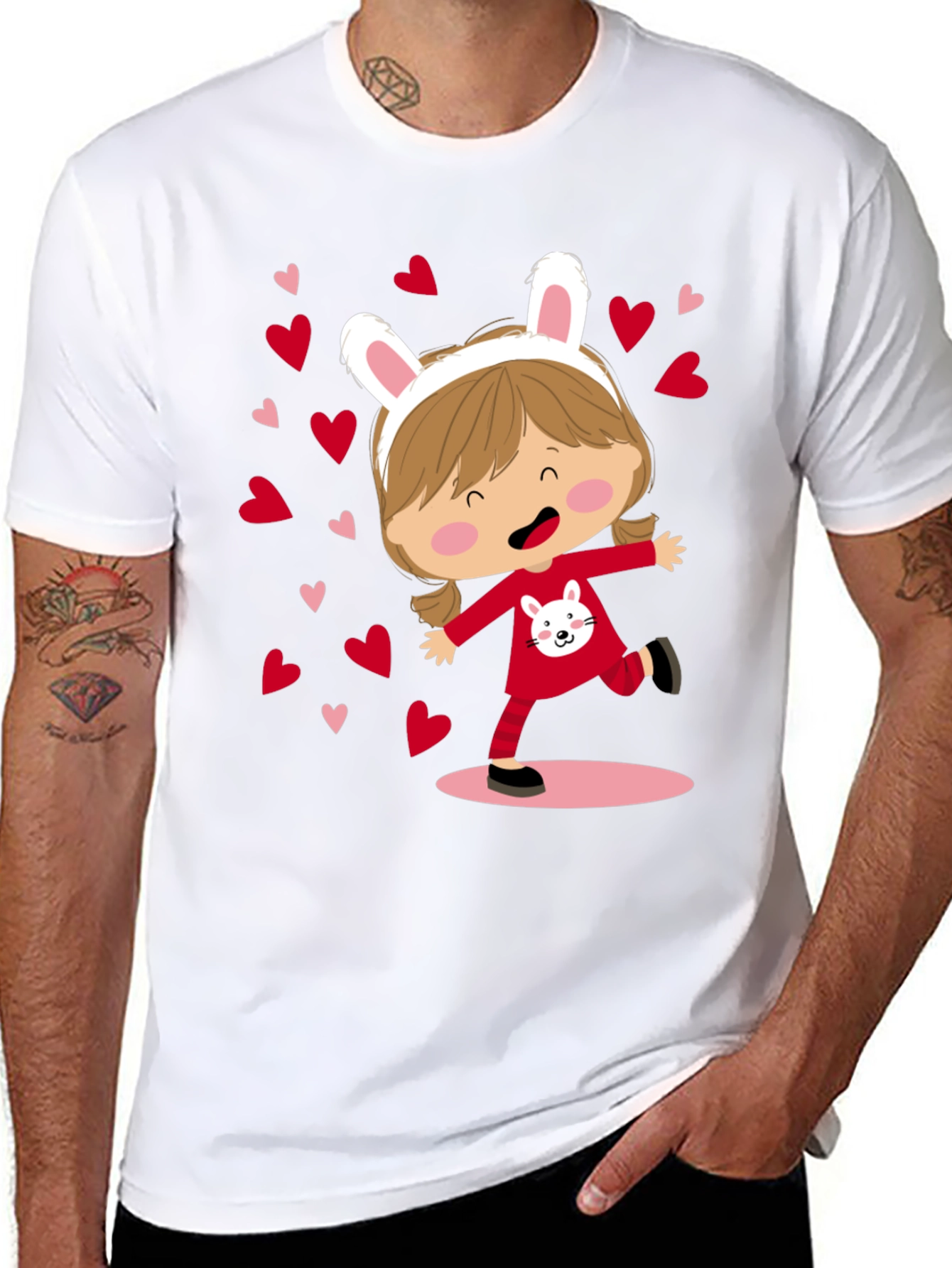 Cute Bunny Girl Graphic Tee