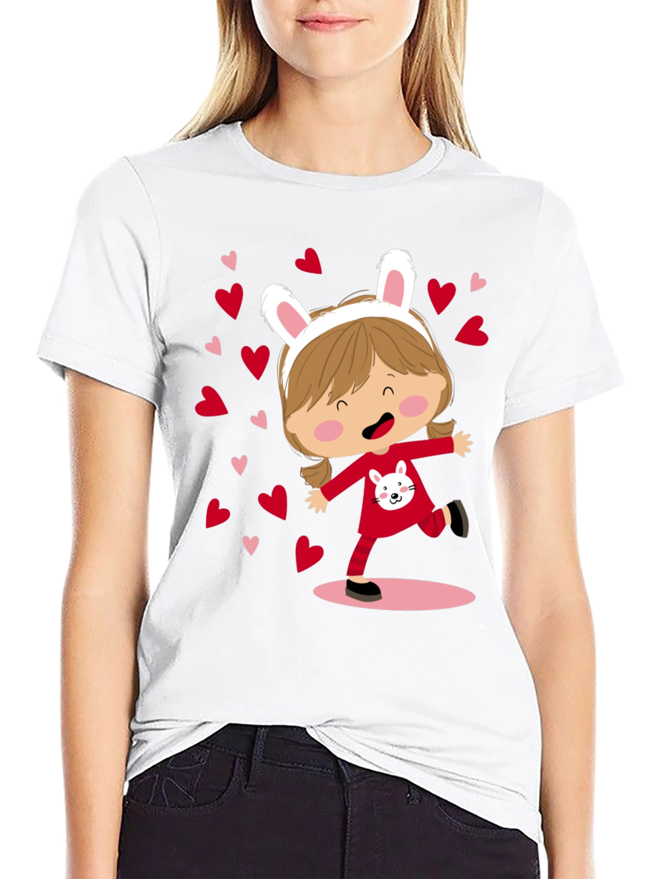 Cute Bunny Girl Graphic Tee