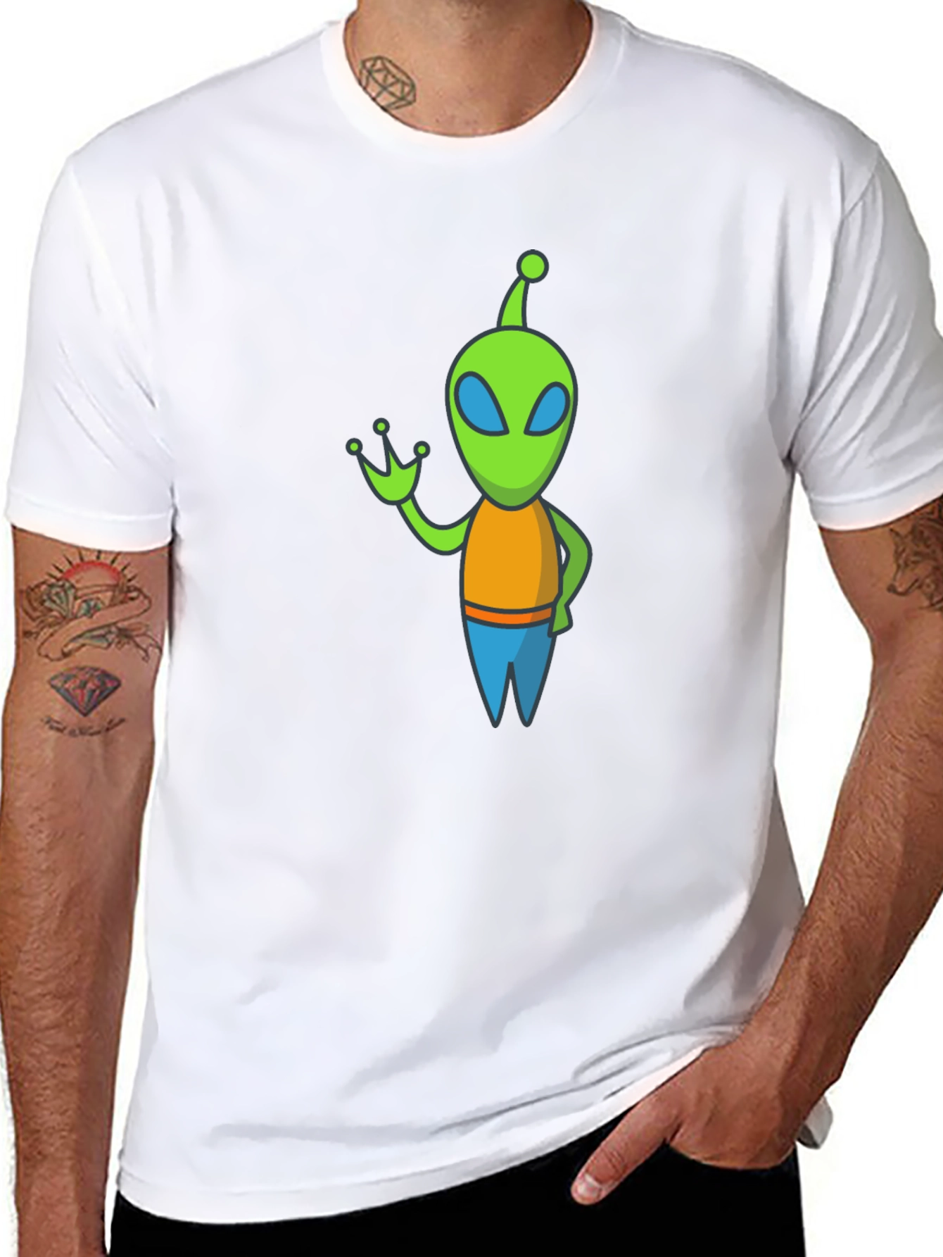Alien Graphic Tee - Black Cotton Blend