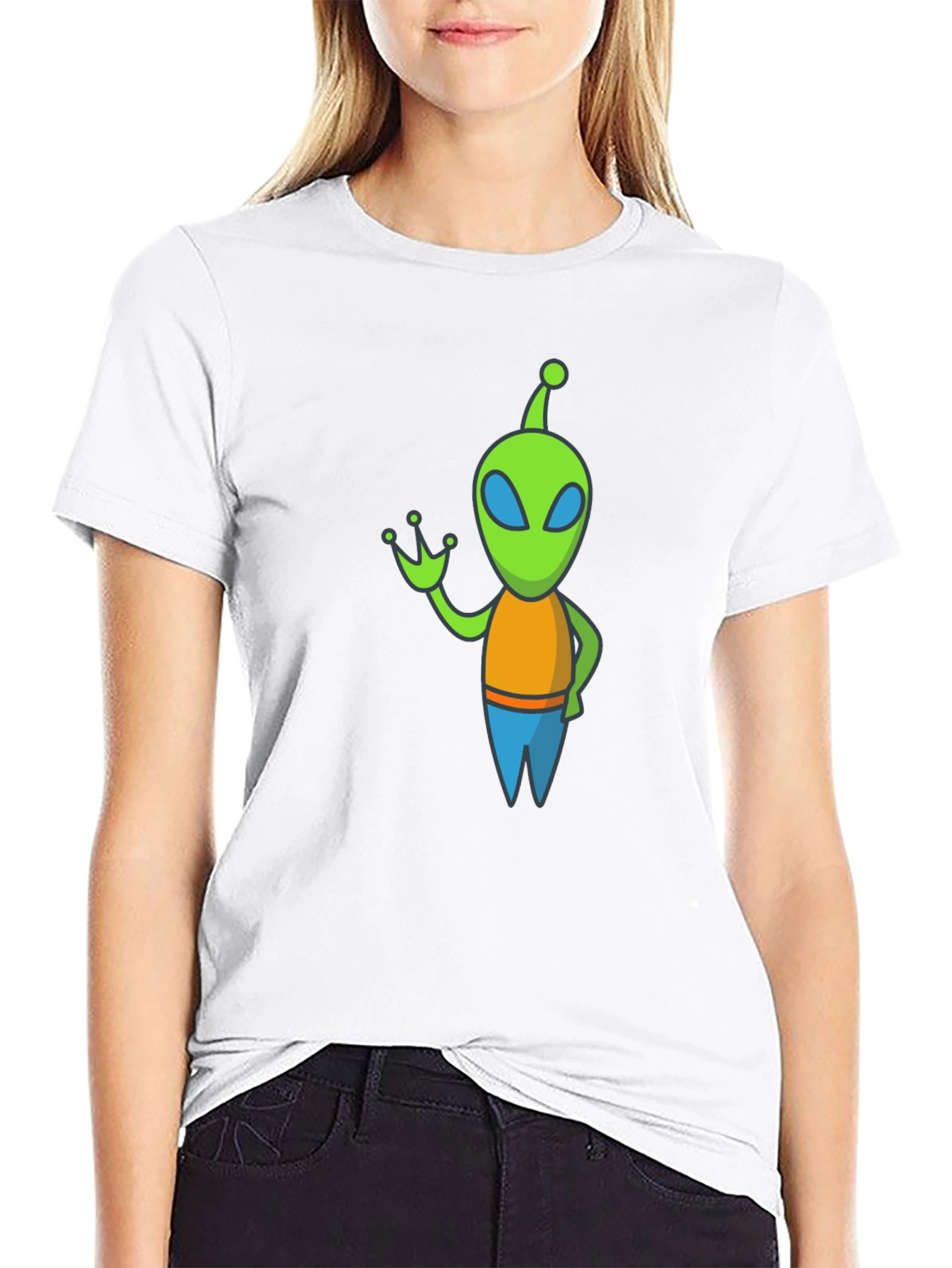 Alien Graphic Tee - Black Cotton Blend