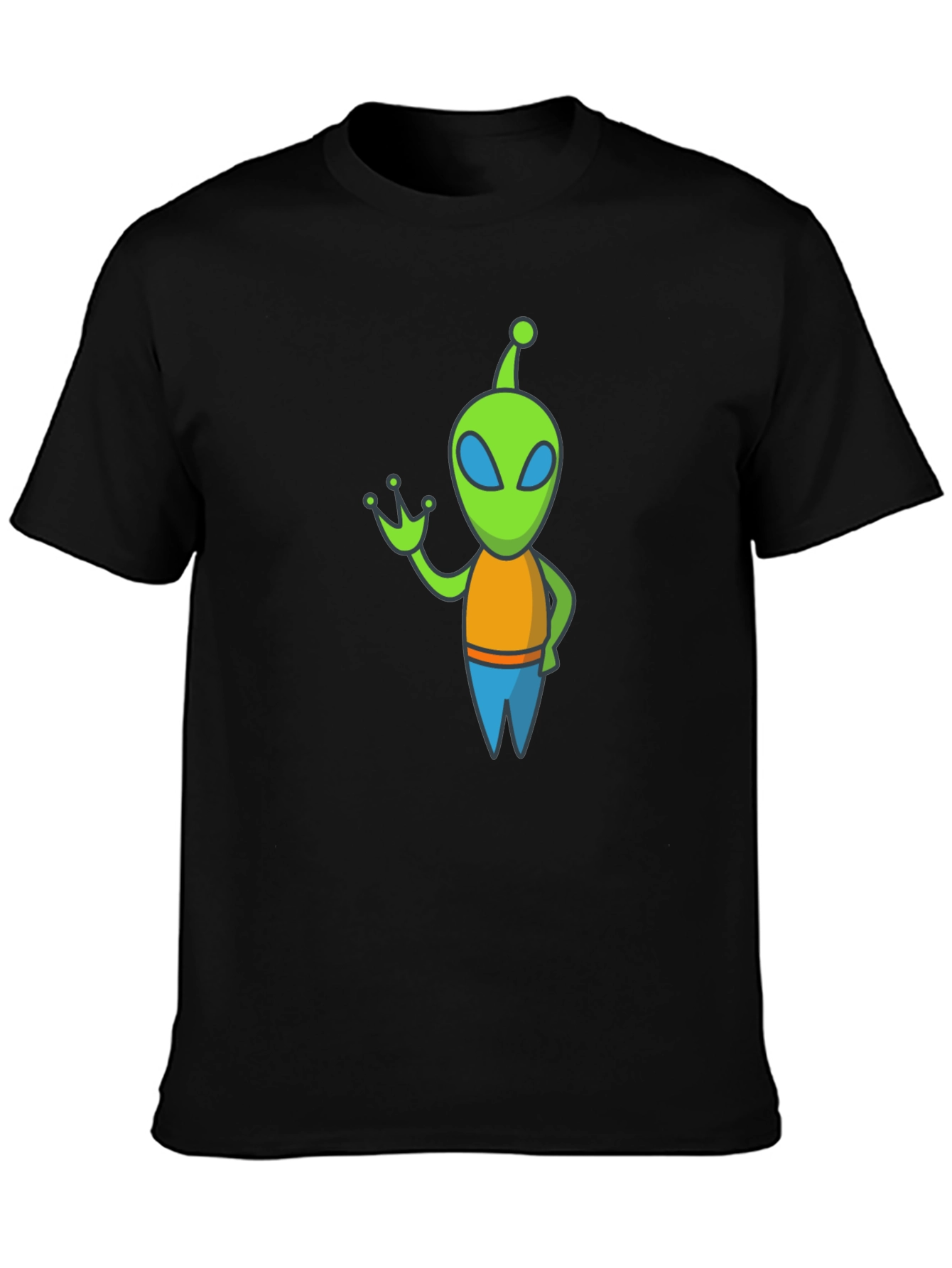 Alien Graphic Tee - Black Cotton Blend
