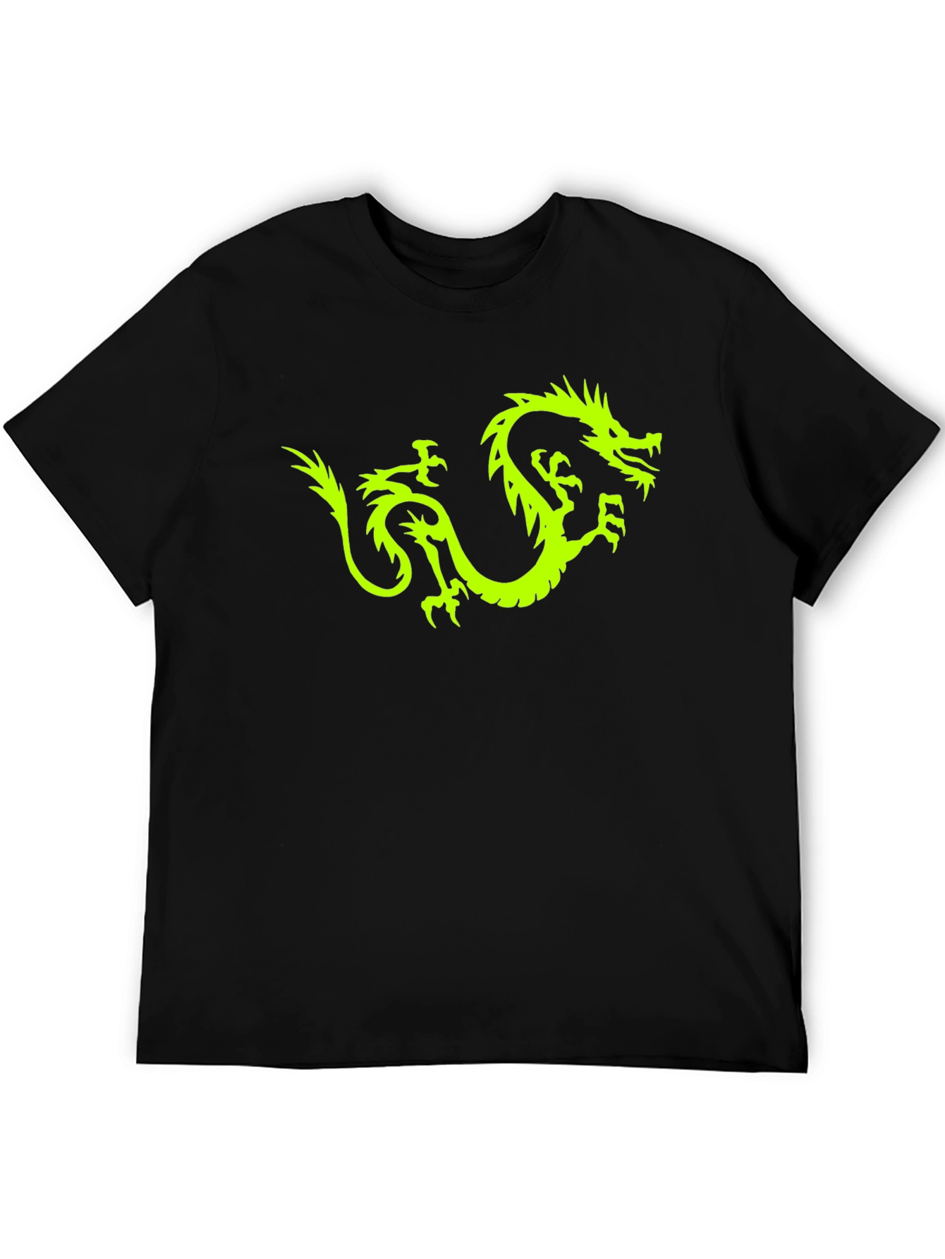 Neon Dragon Graphic Tee - Black