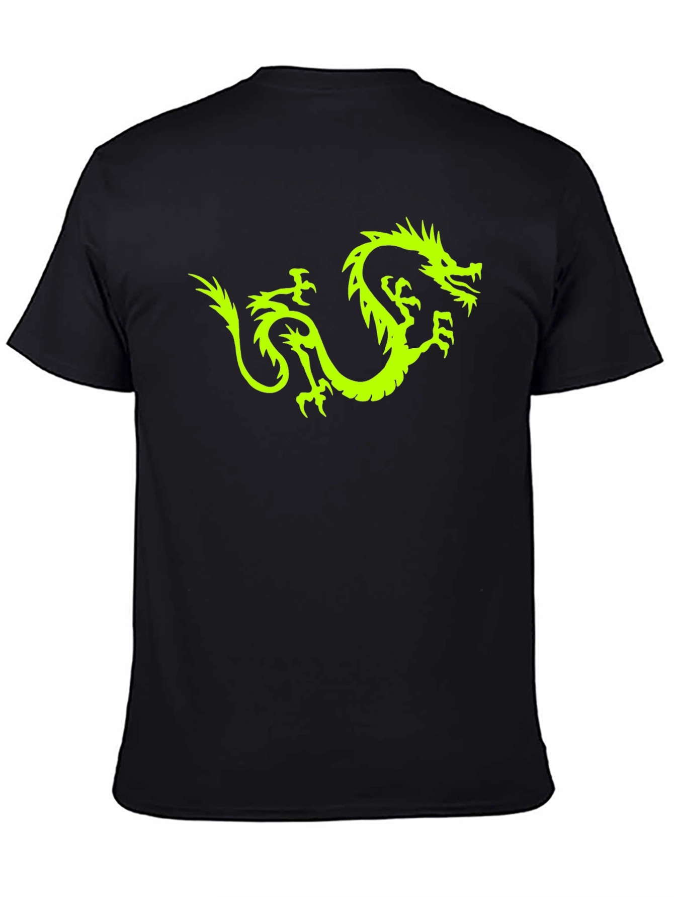 Neon Dragon Graphic Tee - Black