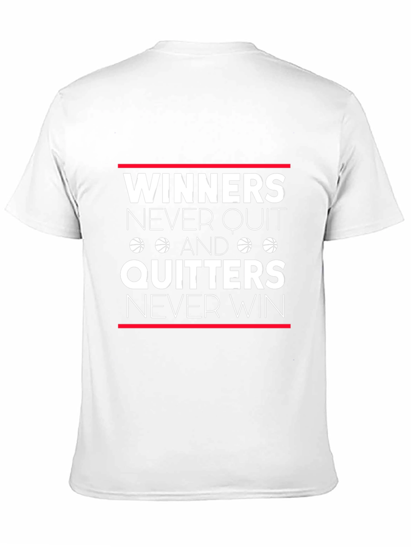 Winners Never Quit T-Shirt - Motivational Basketball Tee