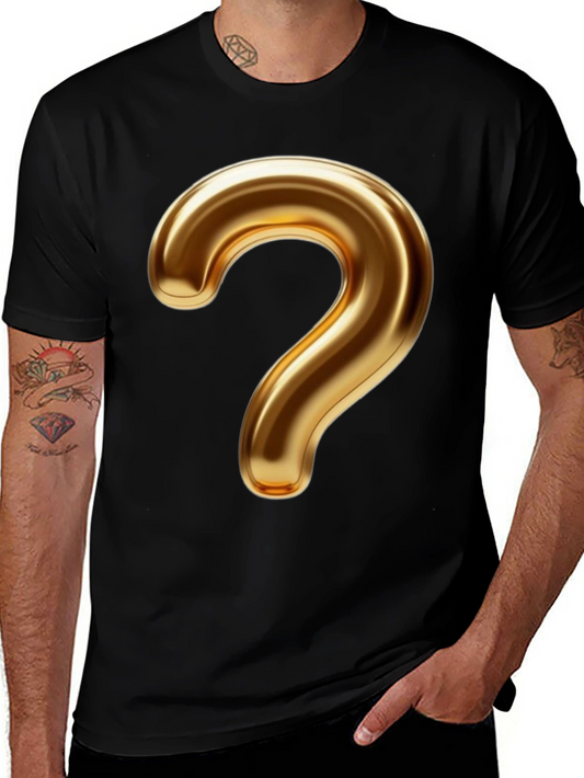 Golden Question Mark Graphic T-Shirt