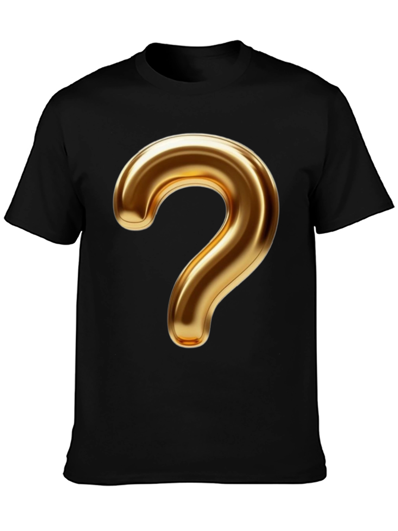 Golden Question Mark Graphic T-Shirt