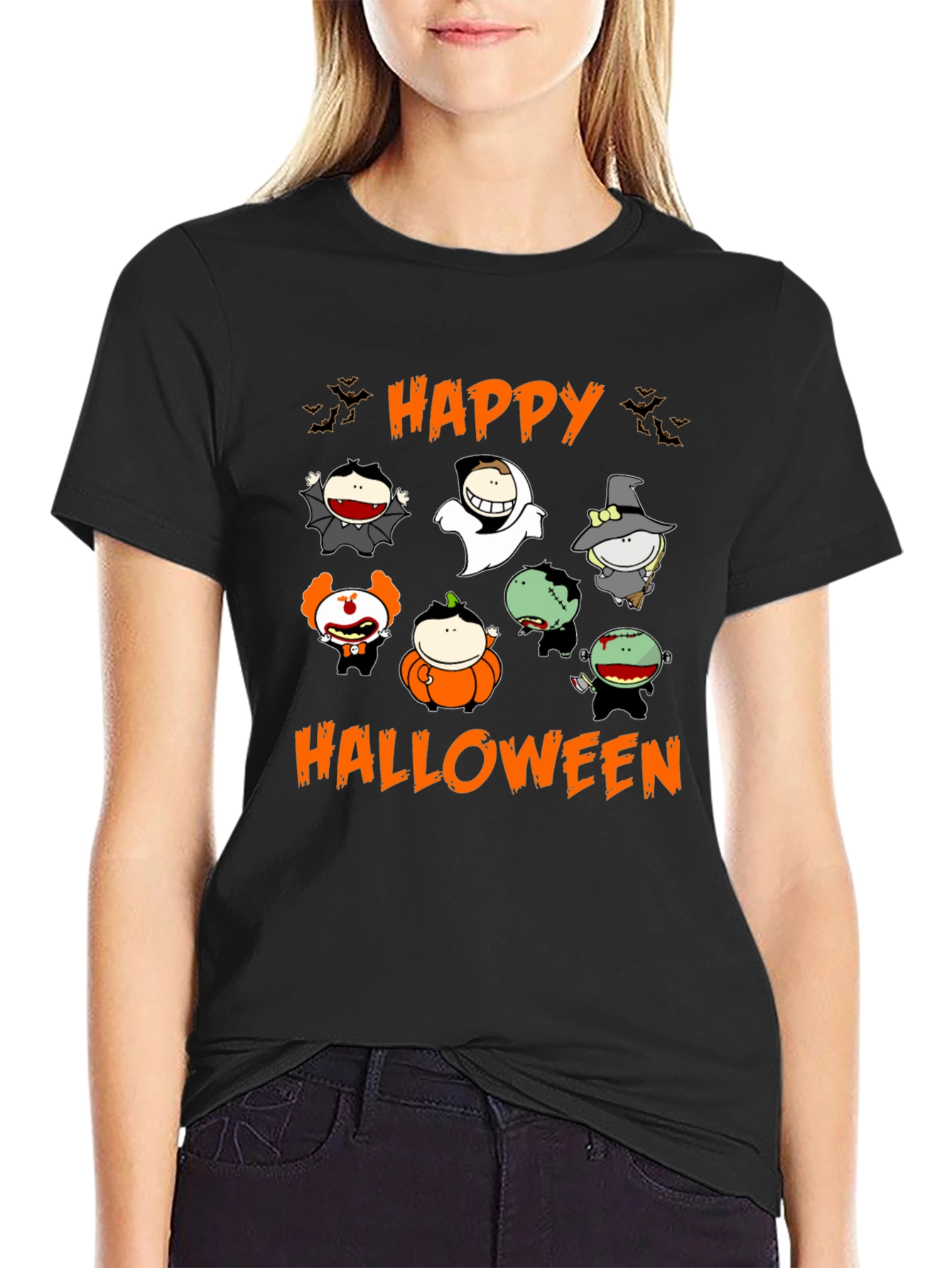 Happy Halloween Cartoon Characters T-Shirt