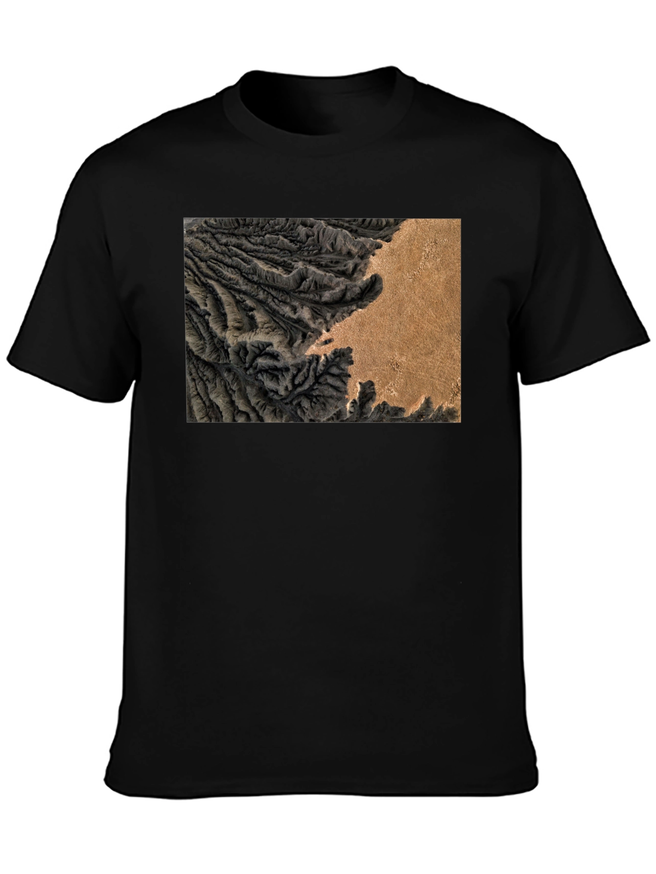 Terrain Map Graphic Black T-Shirt