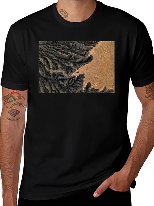 Terrain Map Graphic Black T-Shirt