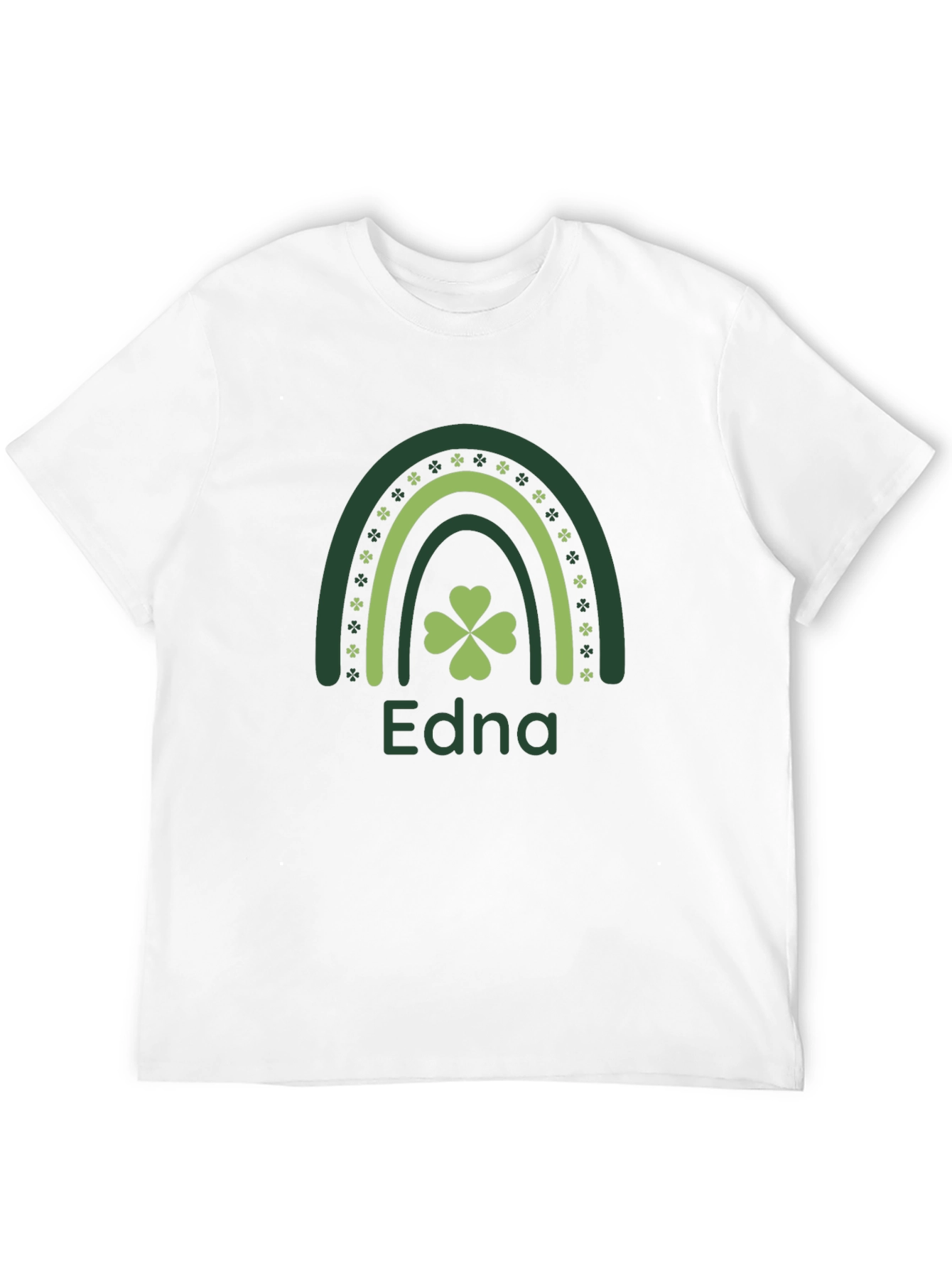 St. Patricks Day Edna Rainbow Clover T-Shirt