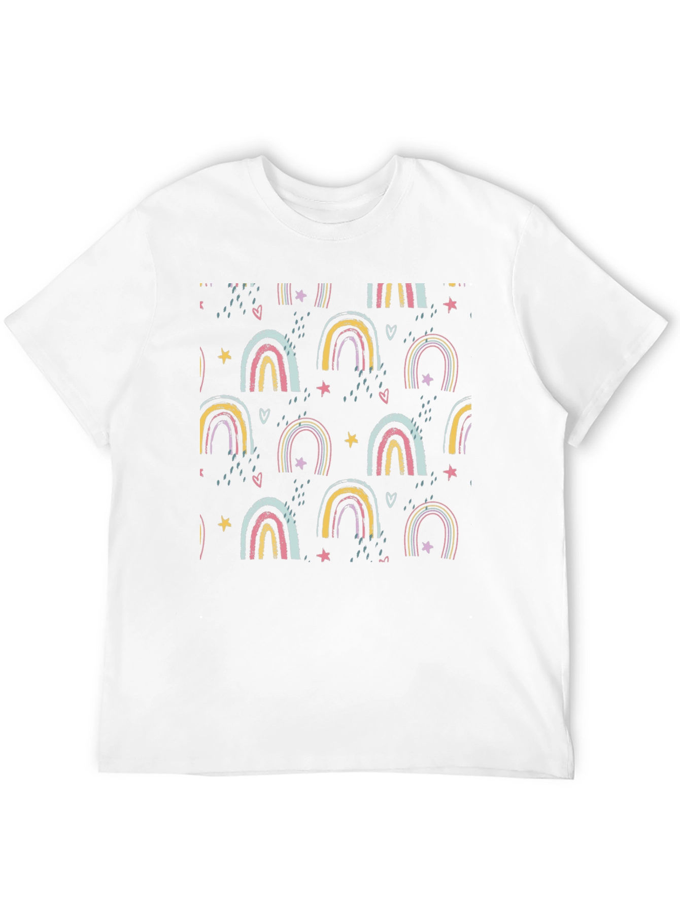 Rainbow Pattern Black T-Shirt