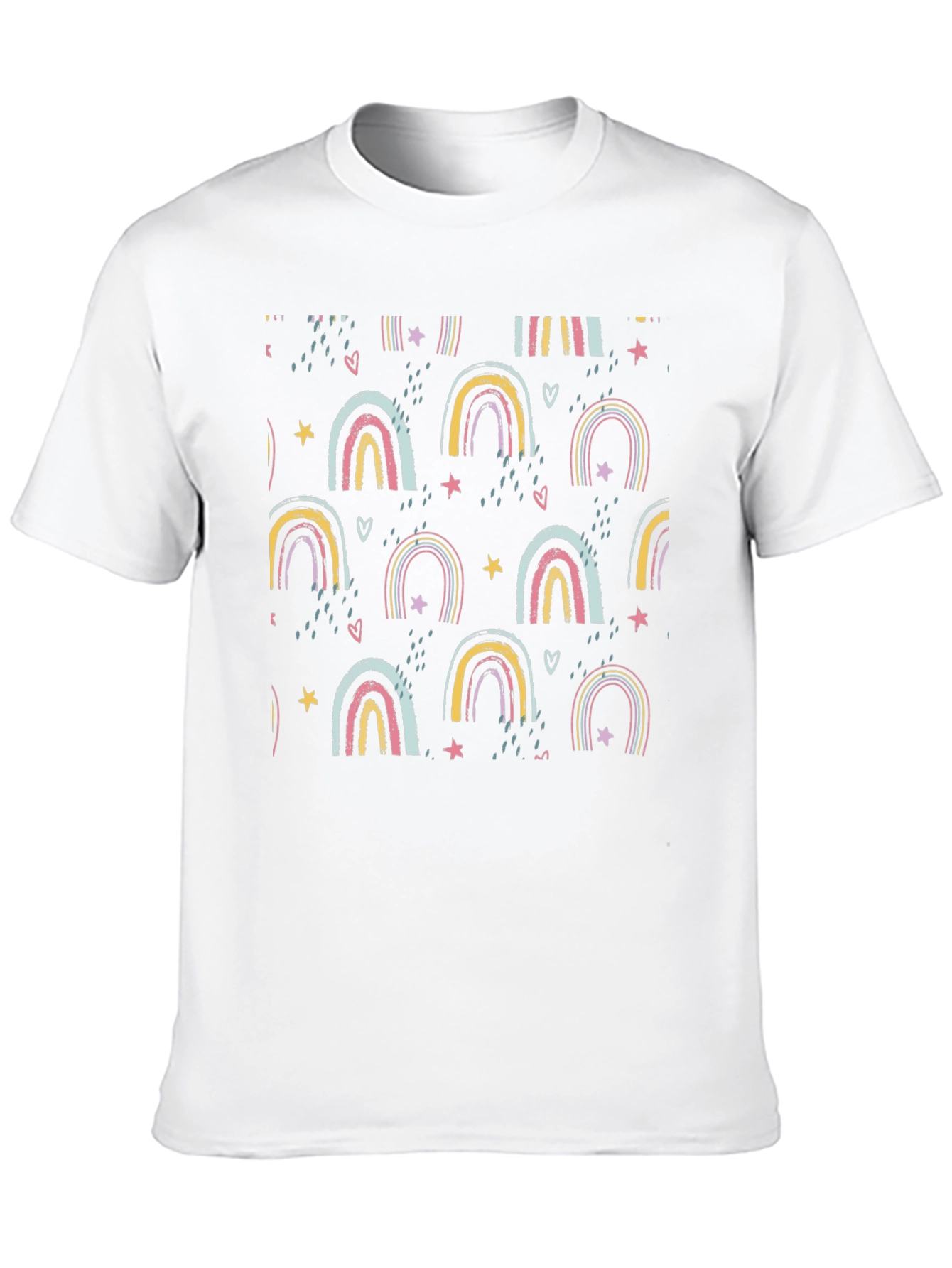 Rainbow Pattern Black T-Shirt