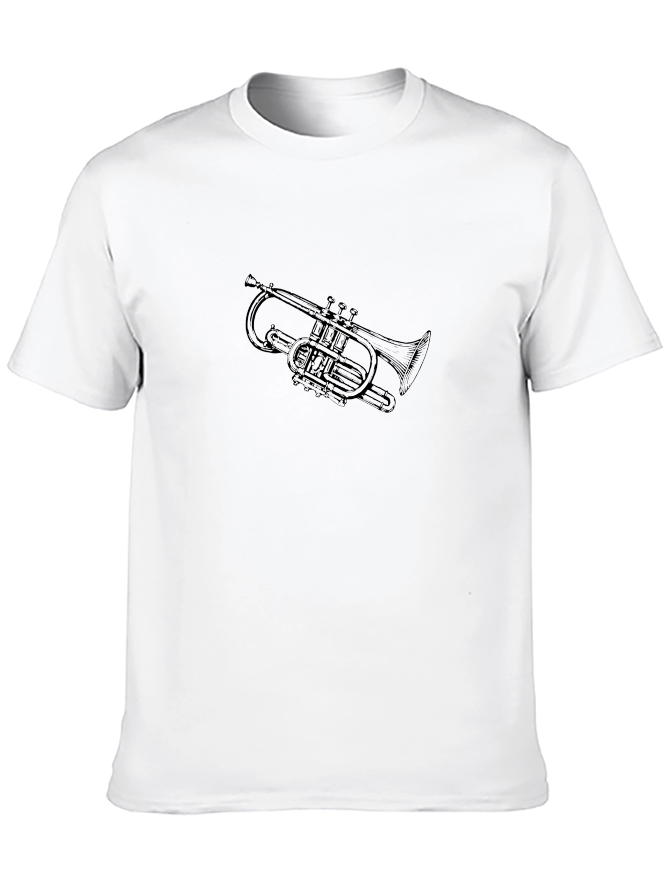 Trumpet Graphic Tee - Classic Black Cotton T-Shirt