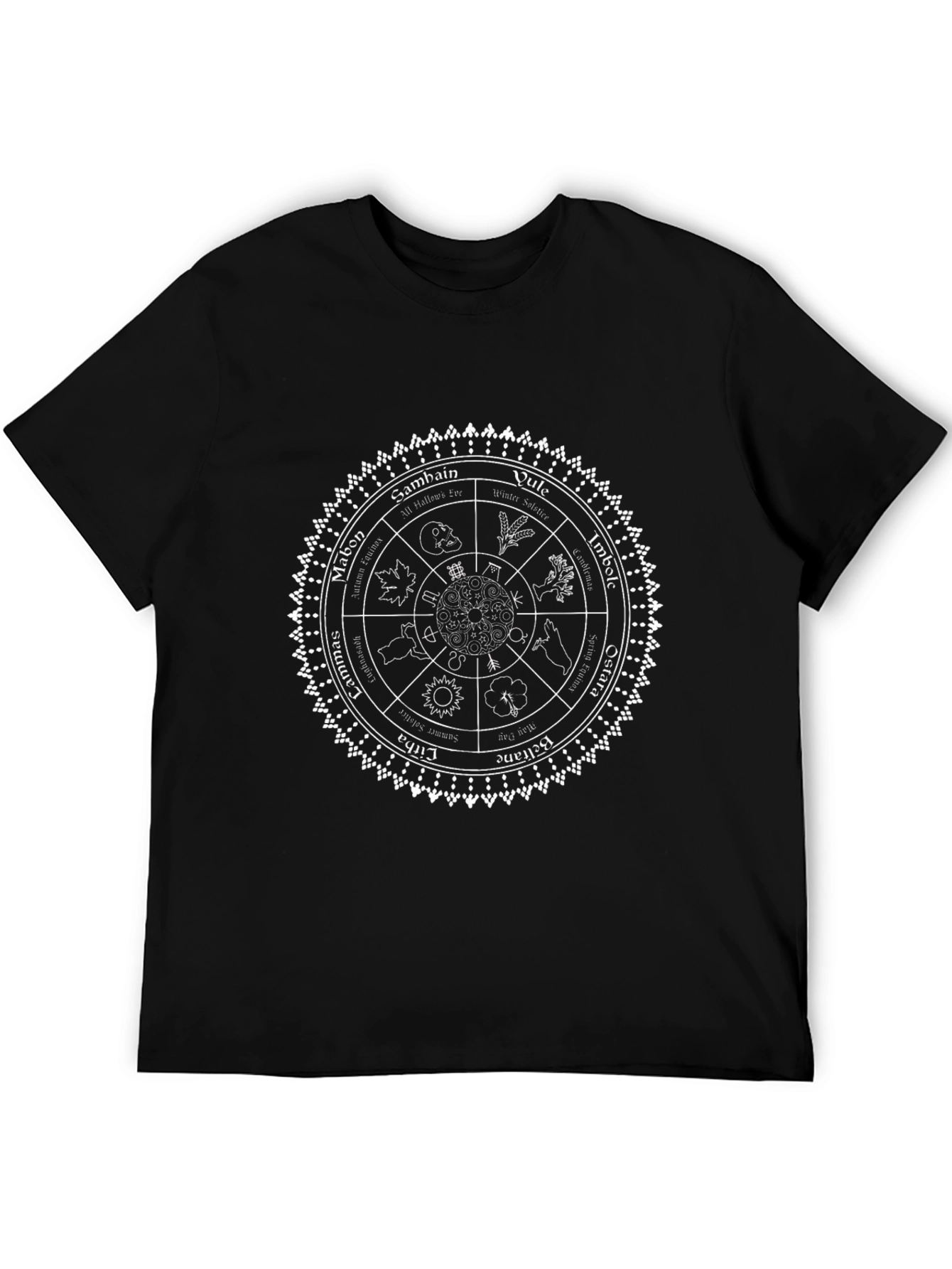 Wiccan Wheel of the Year Black T-Shirt