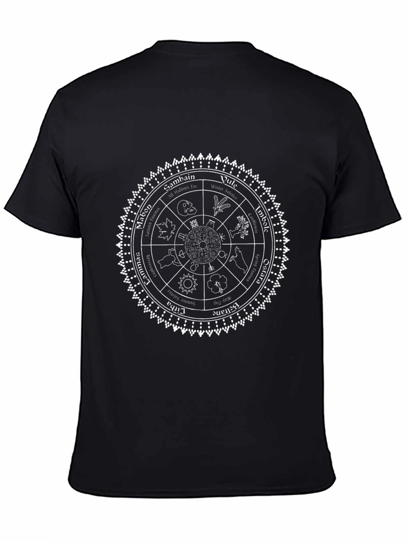 Wiccan Wheel of the Year Black T-Shirt