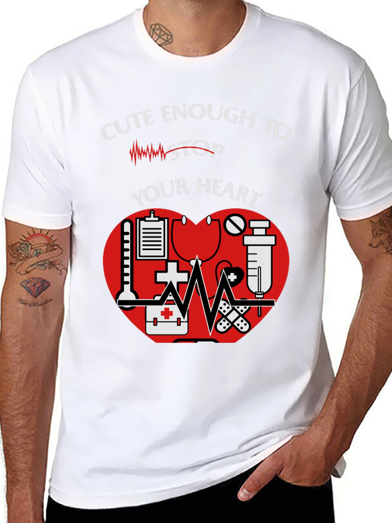 Cute Enough to Stop Your Heart Nurse T-Shirt