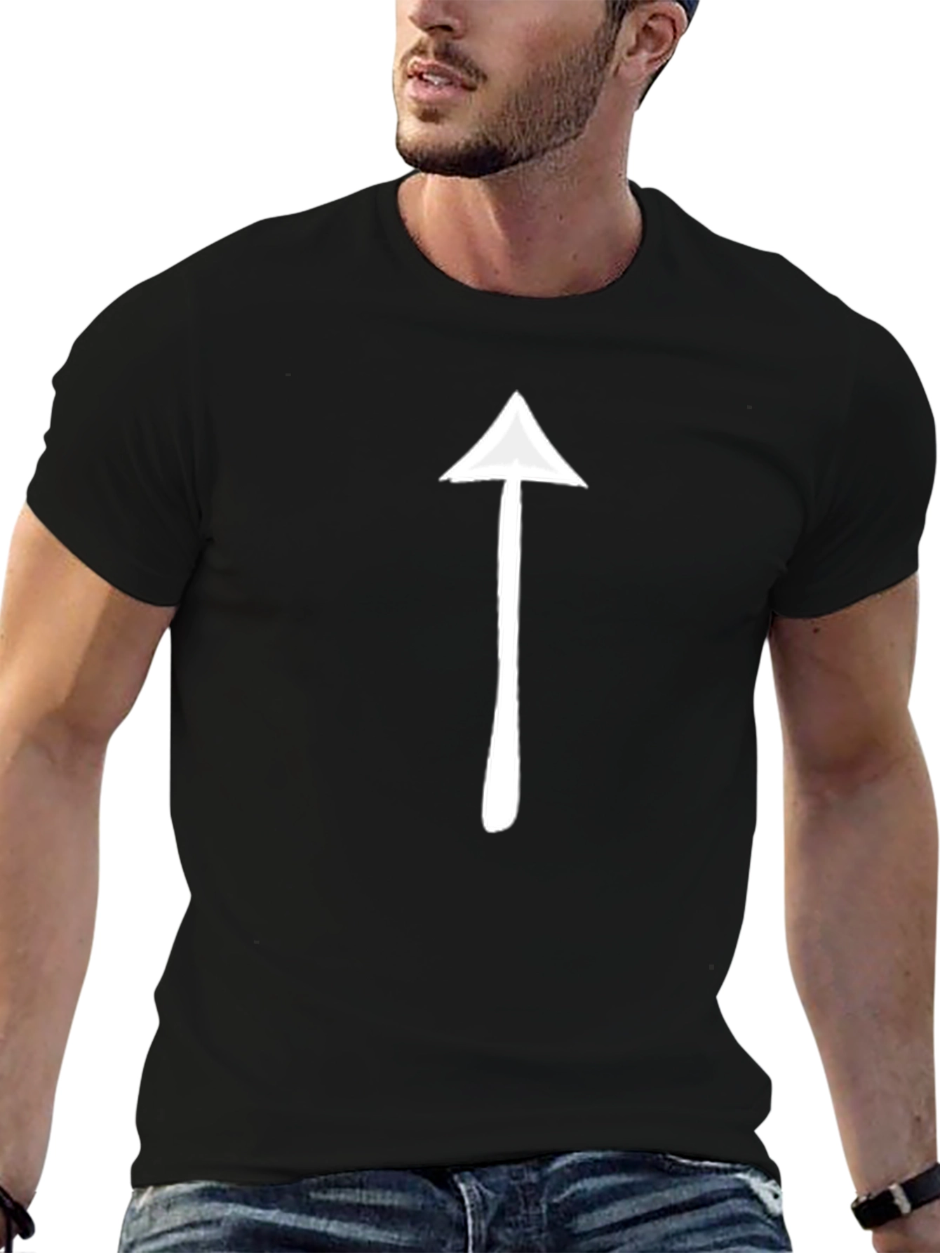 Minimalist Arrow Graphic Black T-Shirt