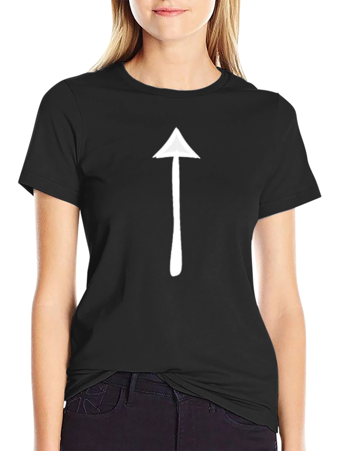 Minimalist Arrow Graphic Black T-Shirt