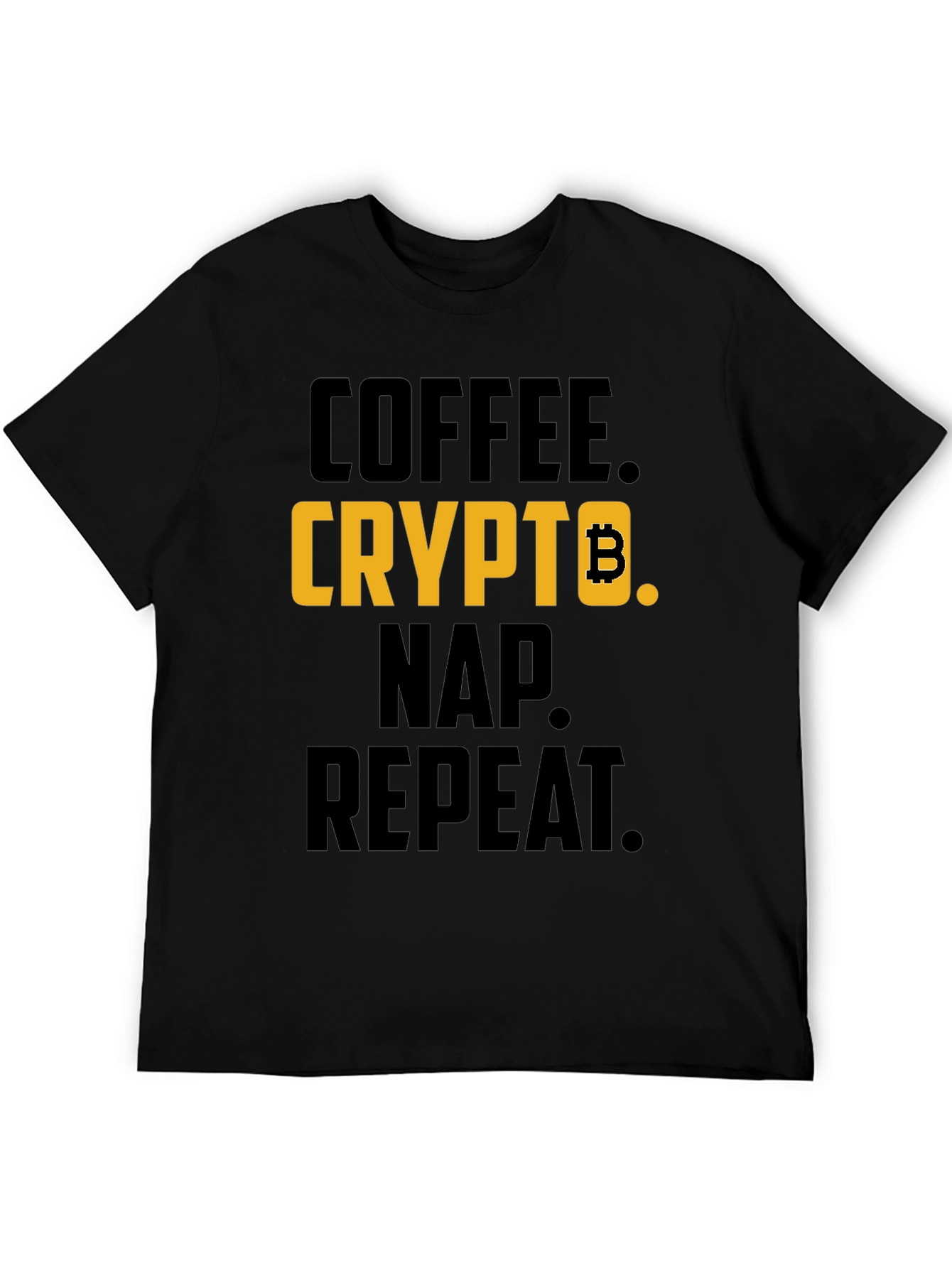 Coffee Crypto Nap Repeat T-Shirt - Bitcoin Design