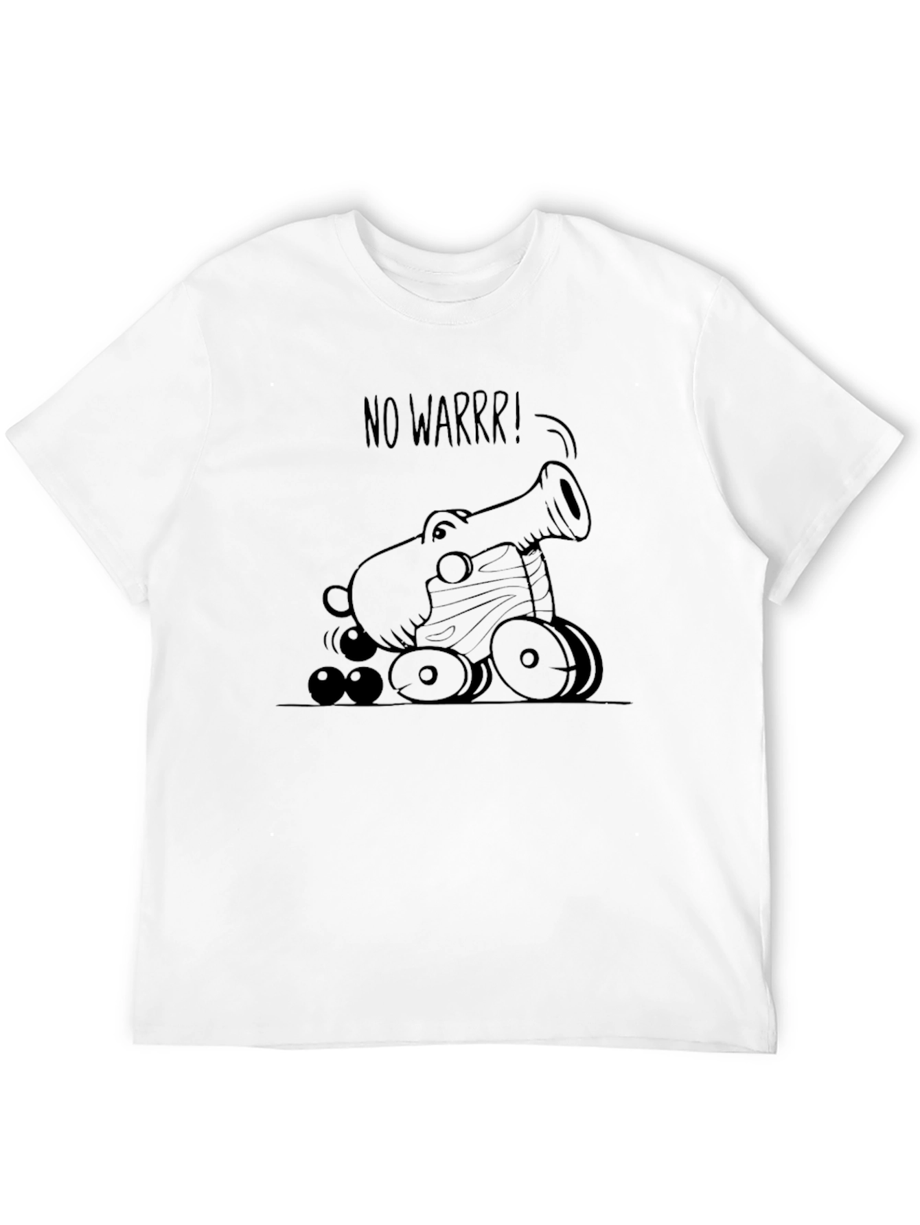 Funny No Warrr! Cannon Graphic T-Shirt