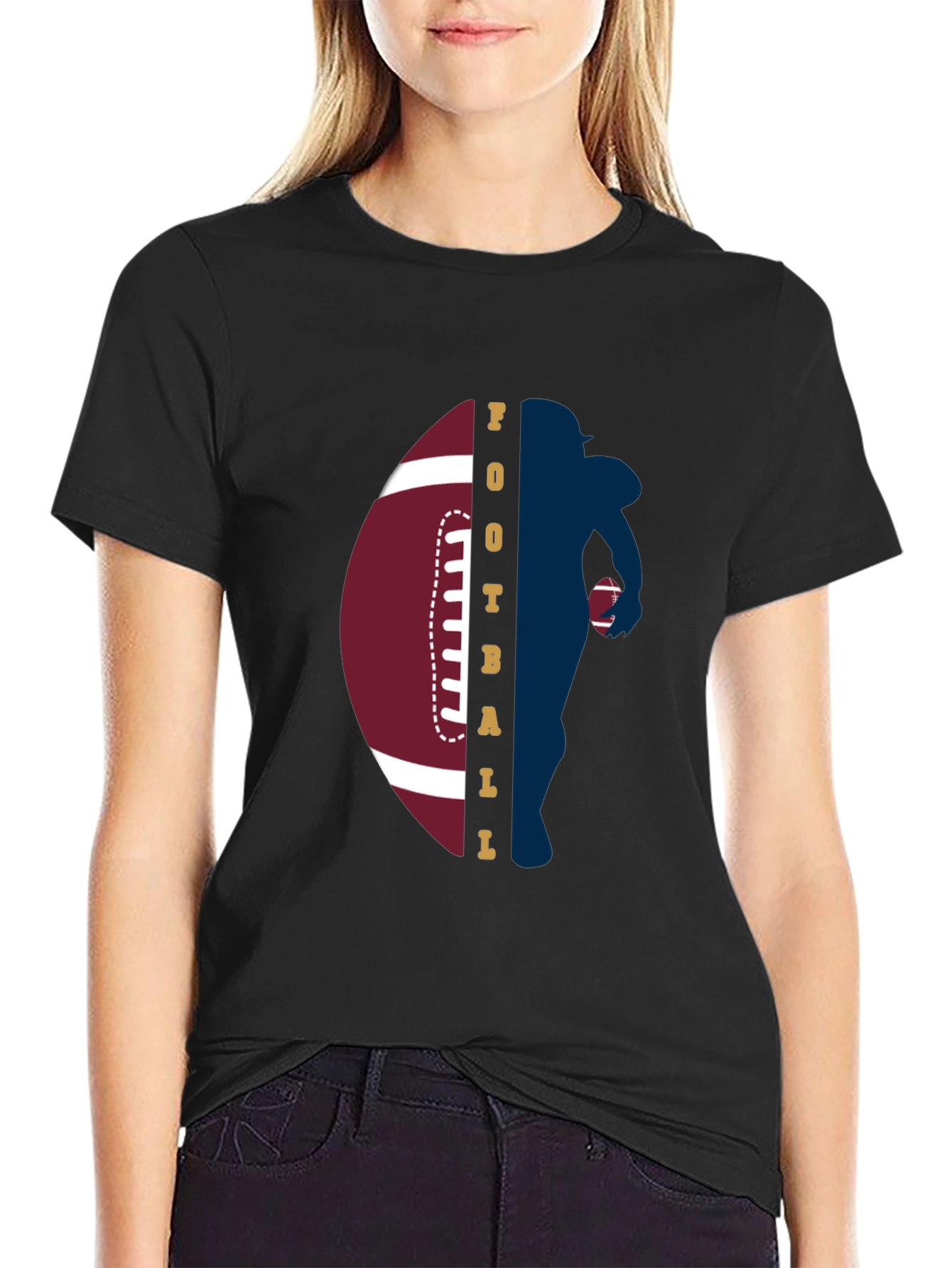 Football Player Graphic T-Shirt