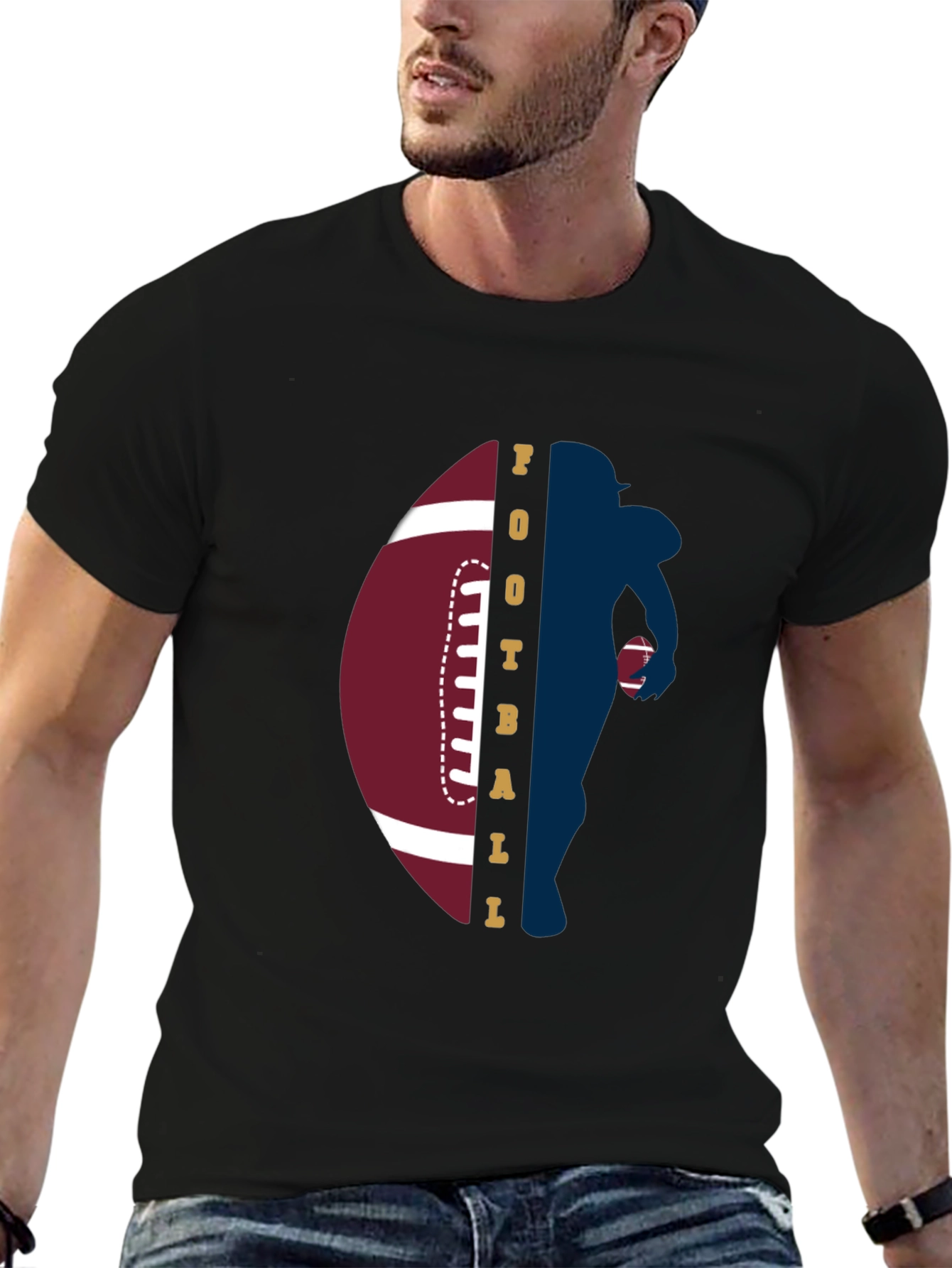 Football Player Graphic T-Shirt