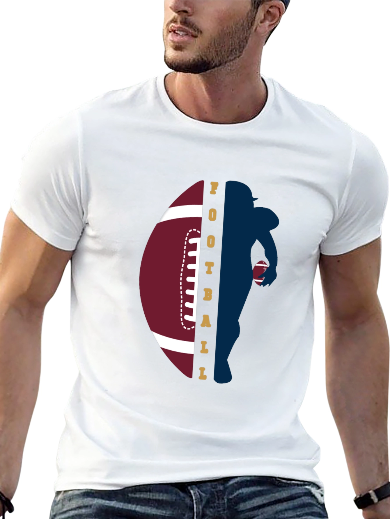 Football Player Graphic T-Shirt