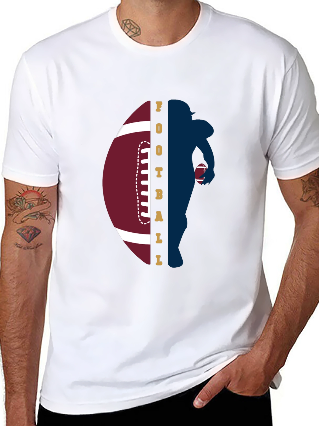 Football Player Graphic T-Shirt