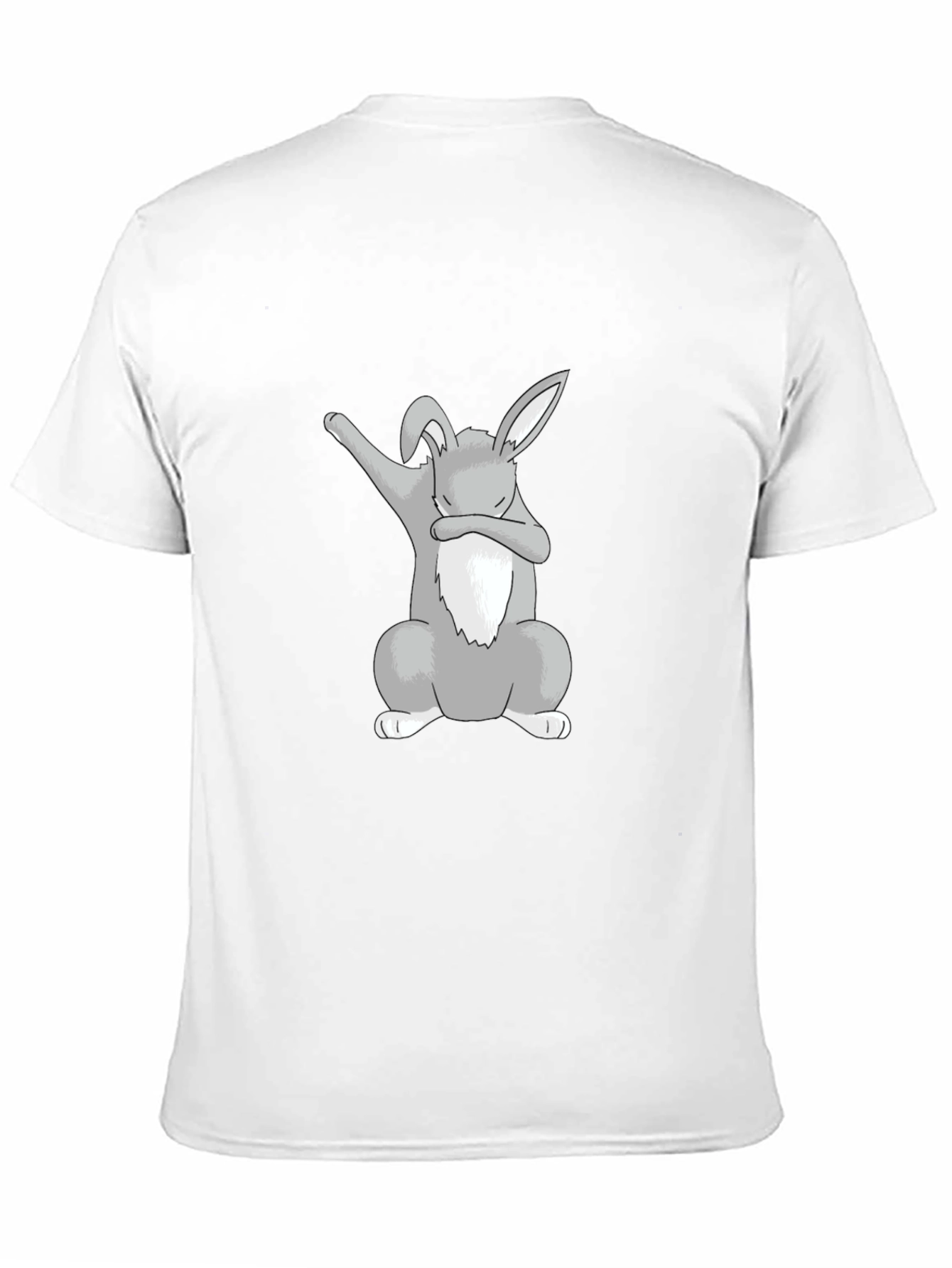 Dabbing Bunny Graphic Tee - Black Cotton Shirt