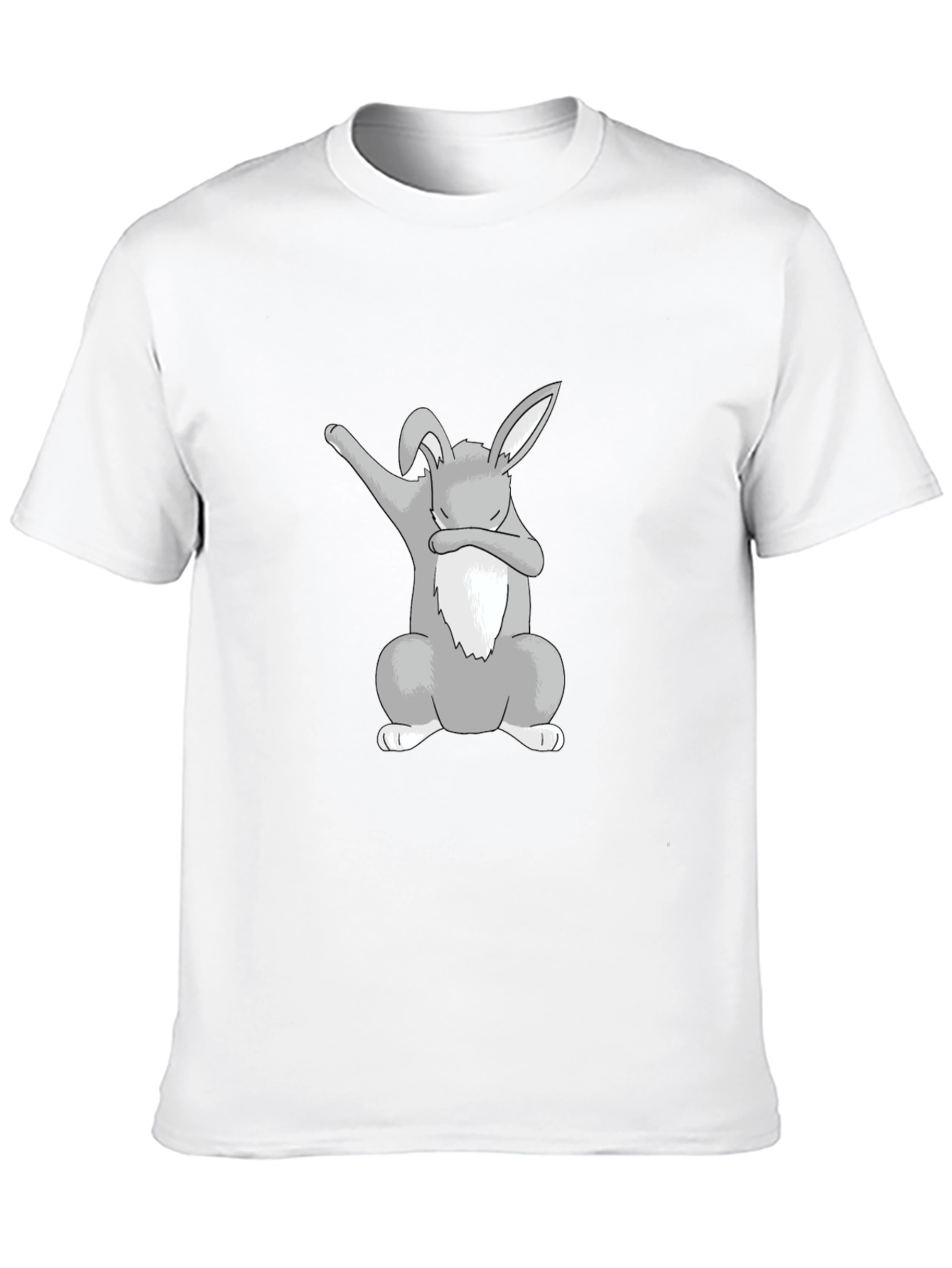 Dabbing Bunny Graphic Tee - Black Cotton Shirt