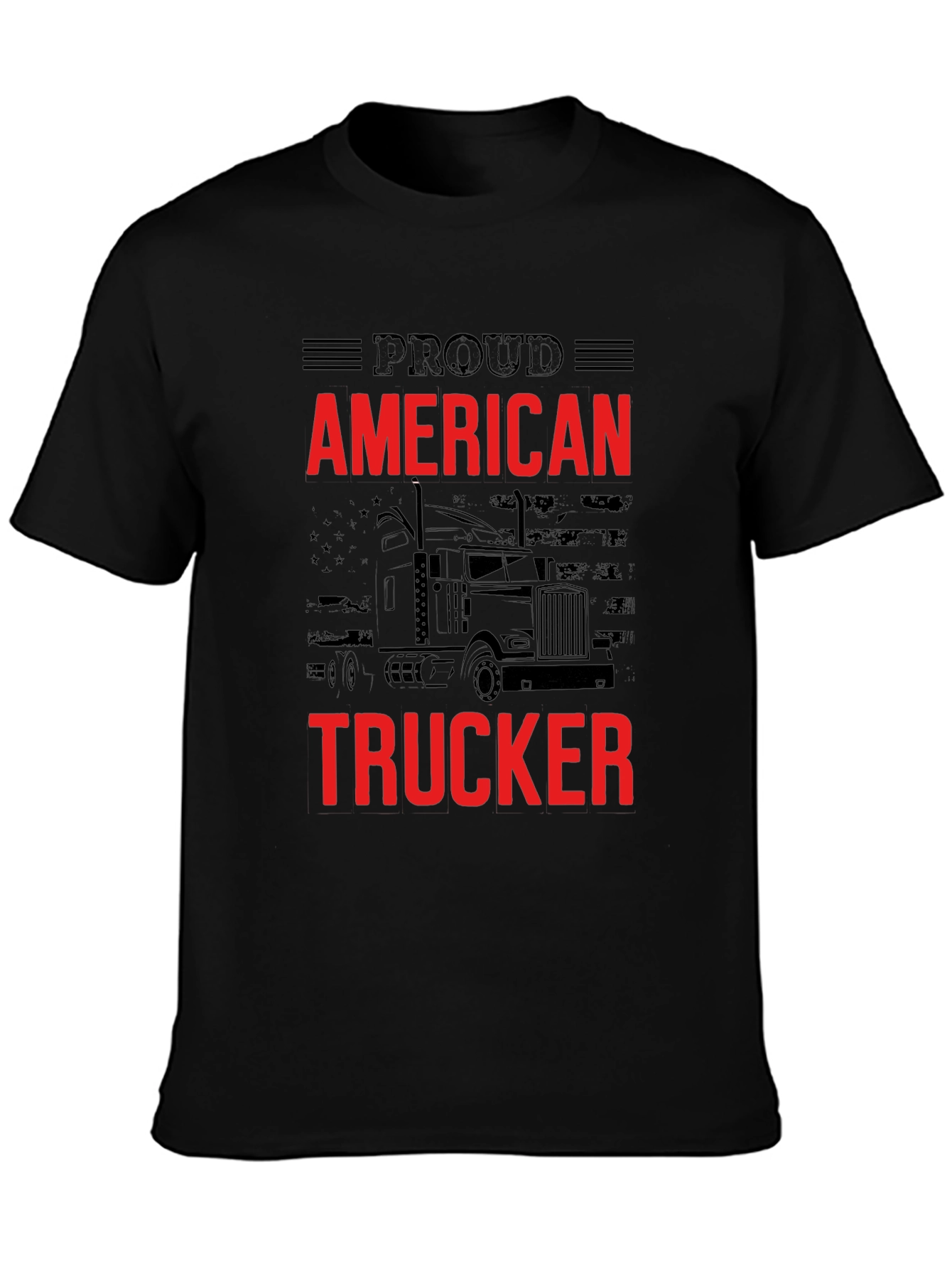 Proud American Trucker Graphic T-Shirt