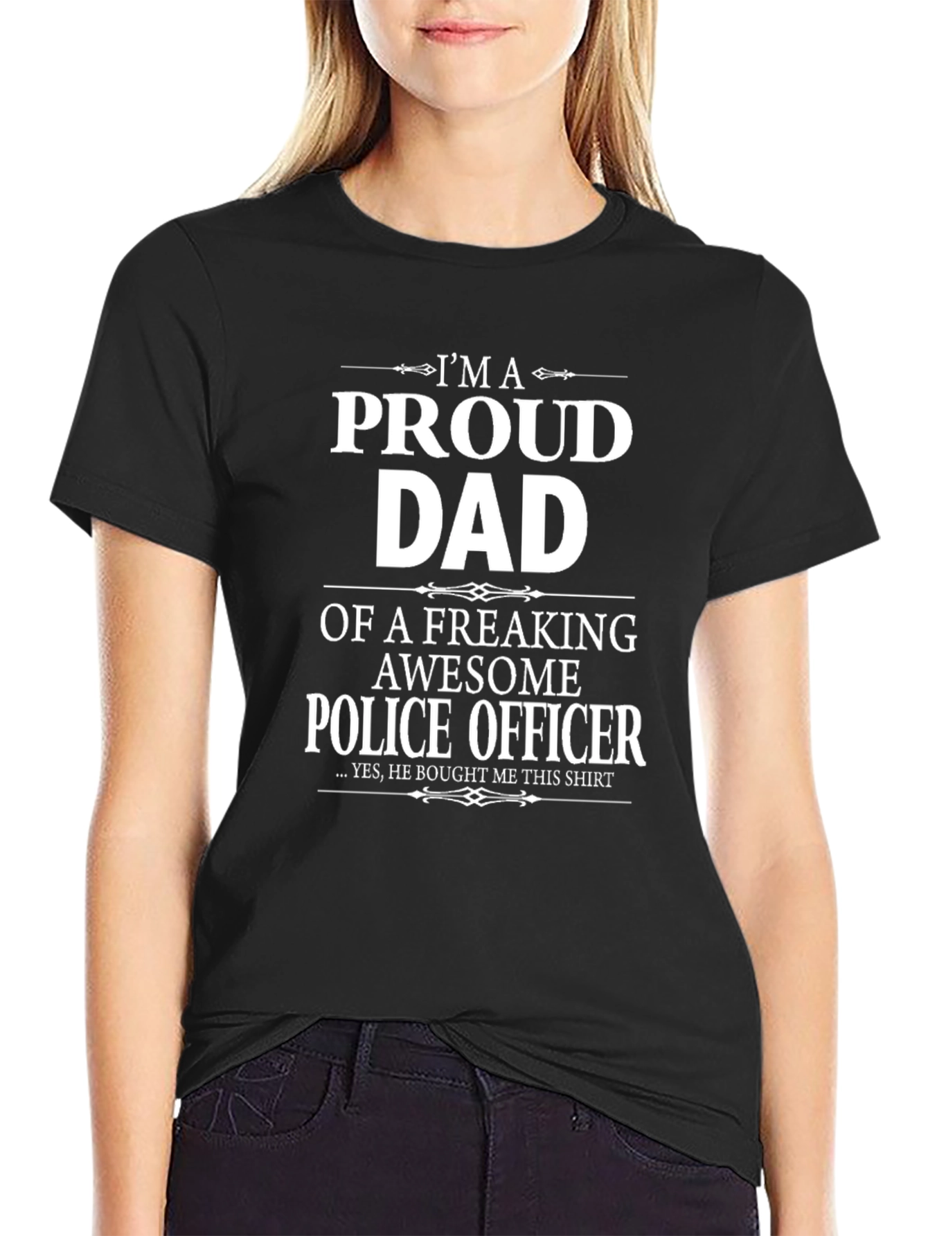 Proud Dad Police Officer Graphic T-Shirt