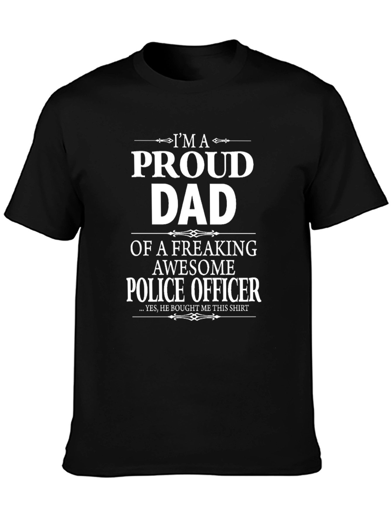 Proud Dad Police Officer Graphic T-Shirt