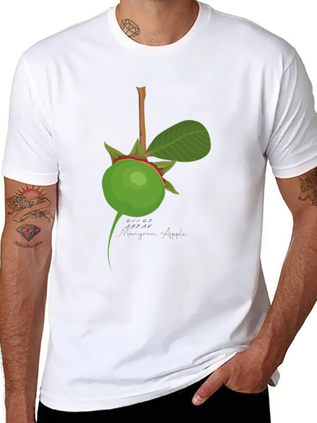 Margarine Apple Graphic Black T-Shirt