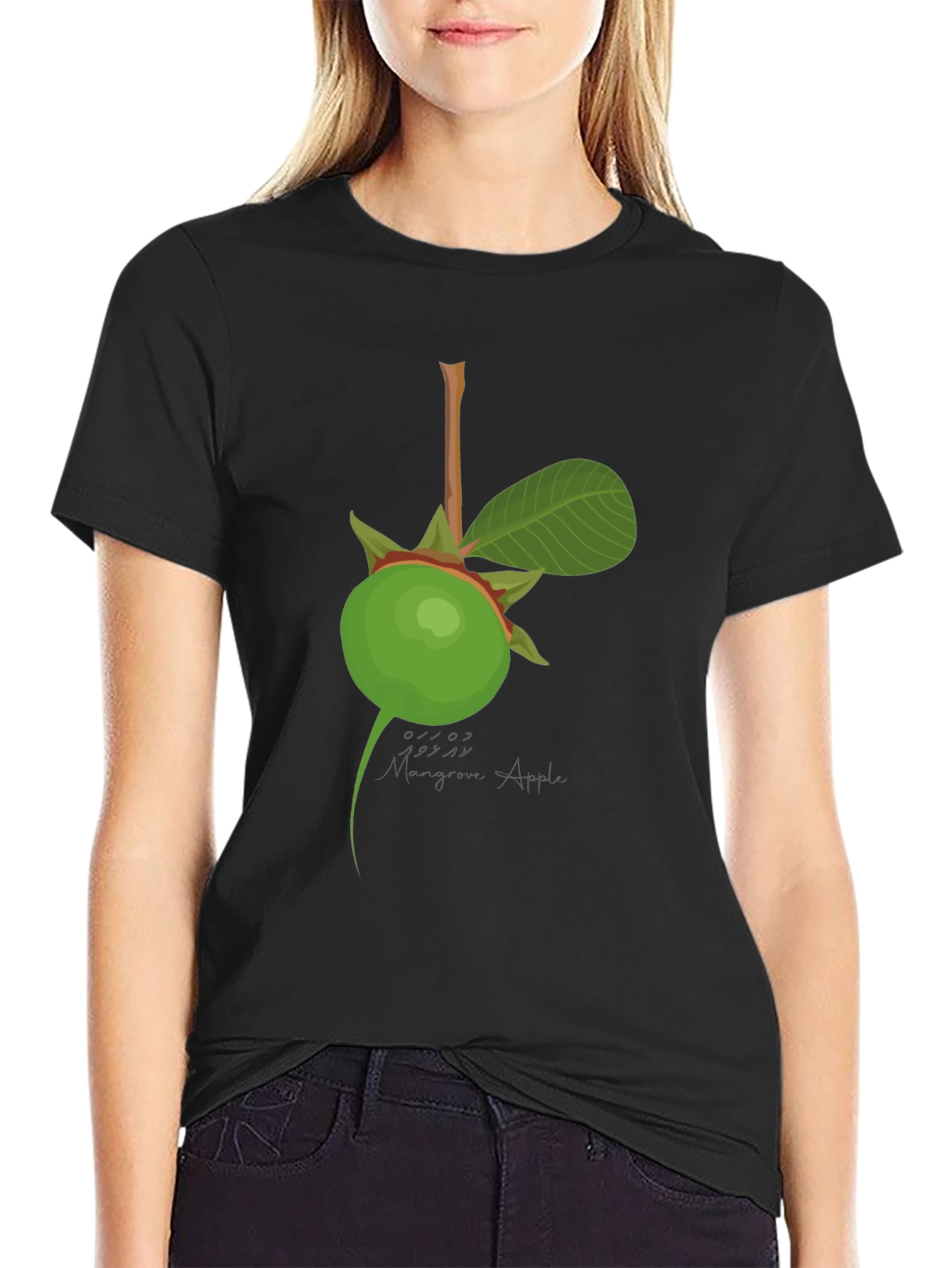 Margarine Apple Graphic Black T-Shirt