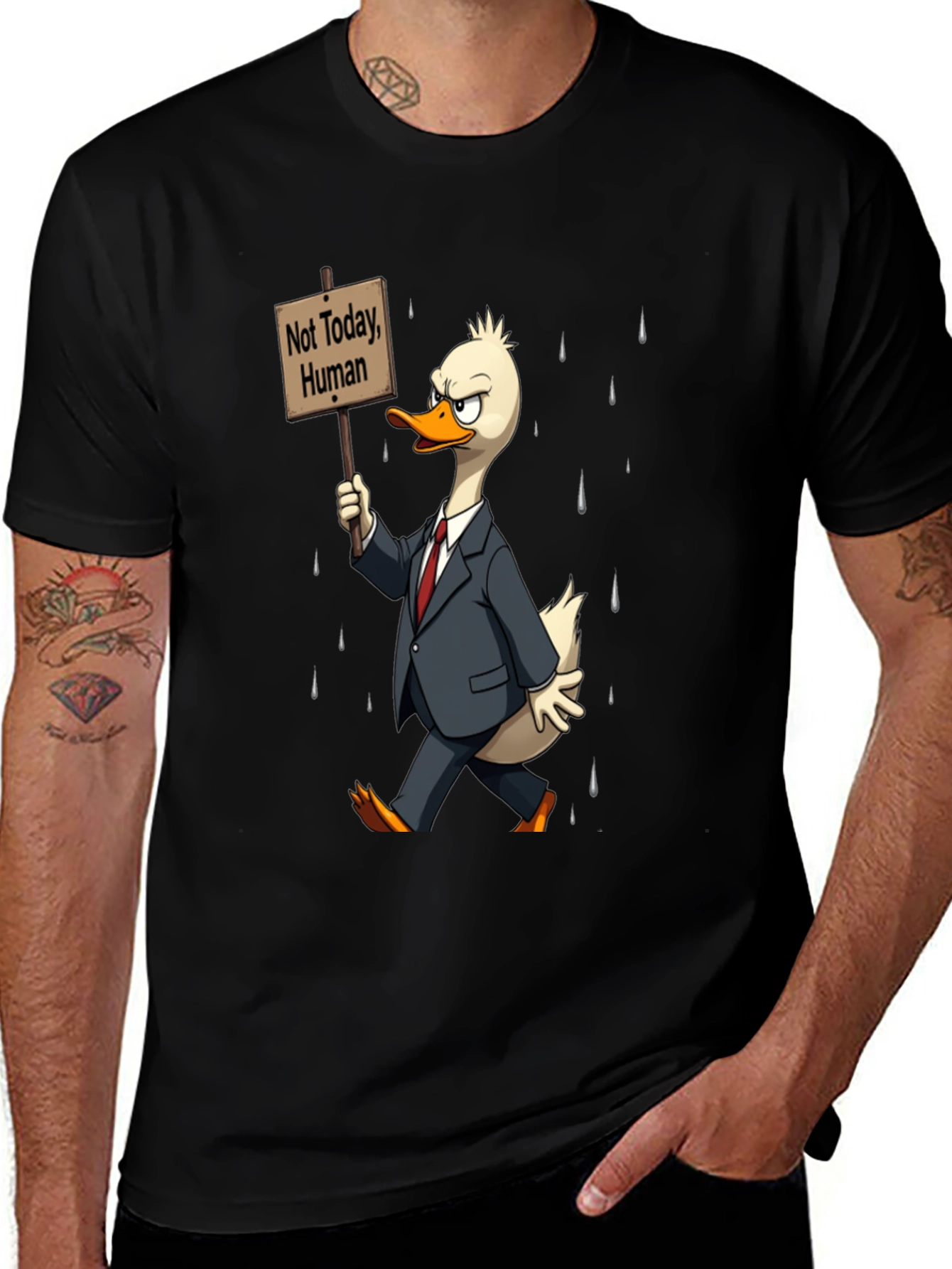 Not Today Human T-Shirt - Funny Duck Protest