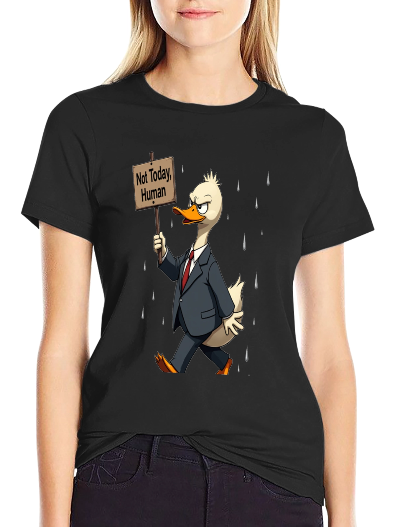 Not Today Human T-Shirt - Funny Duck Protest