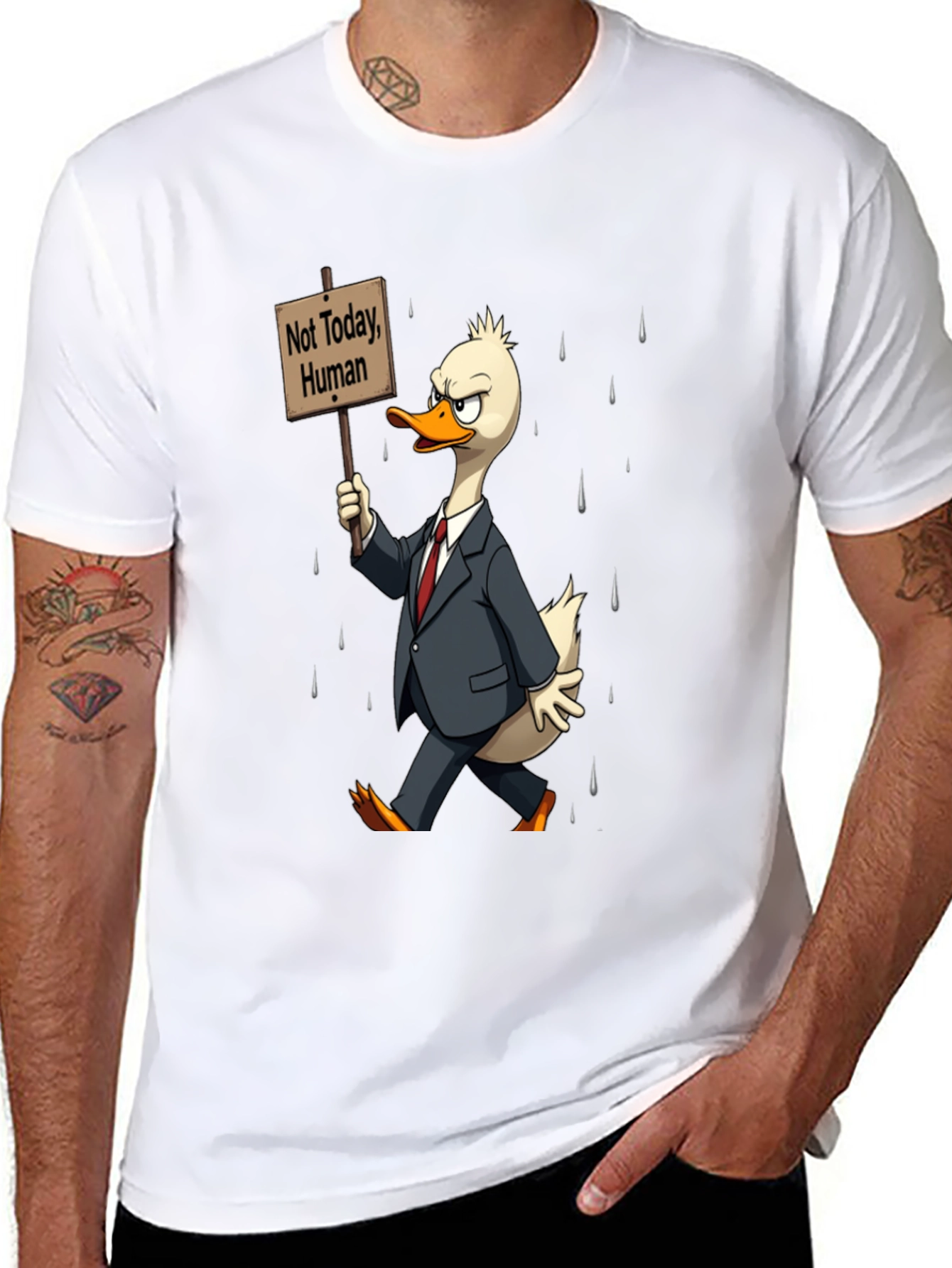 Not Today Human T-Shirt - Funny Duck Protest