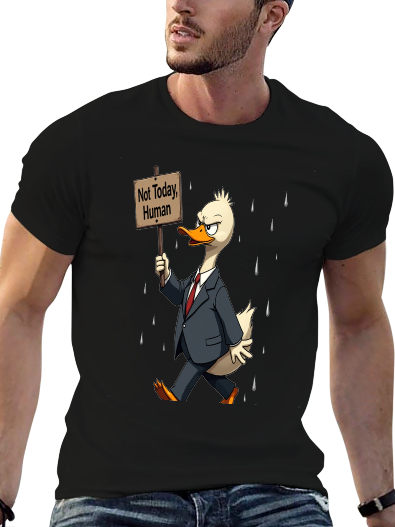 Not Today Human T-Shirt - Funny Duck Protest